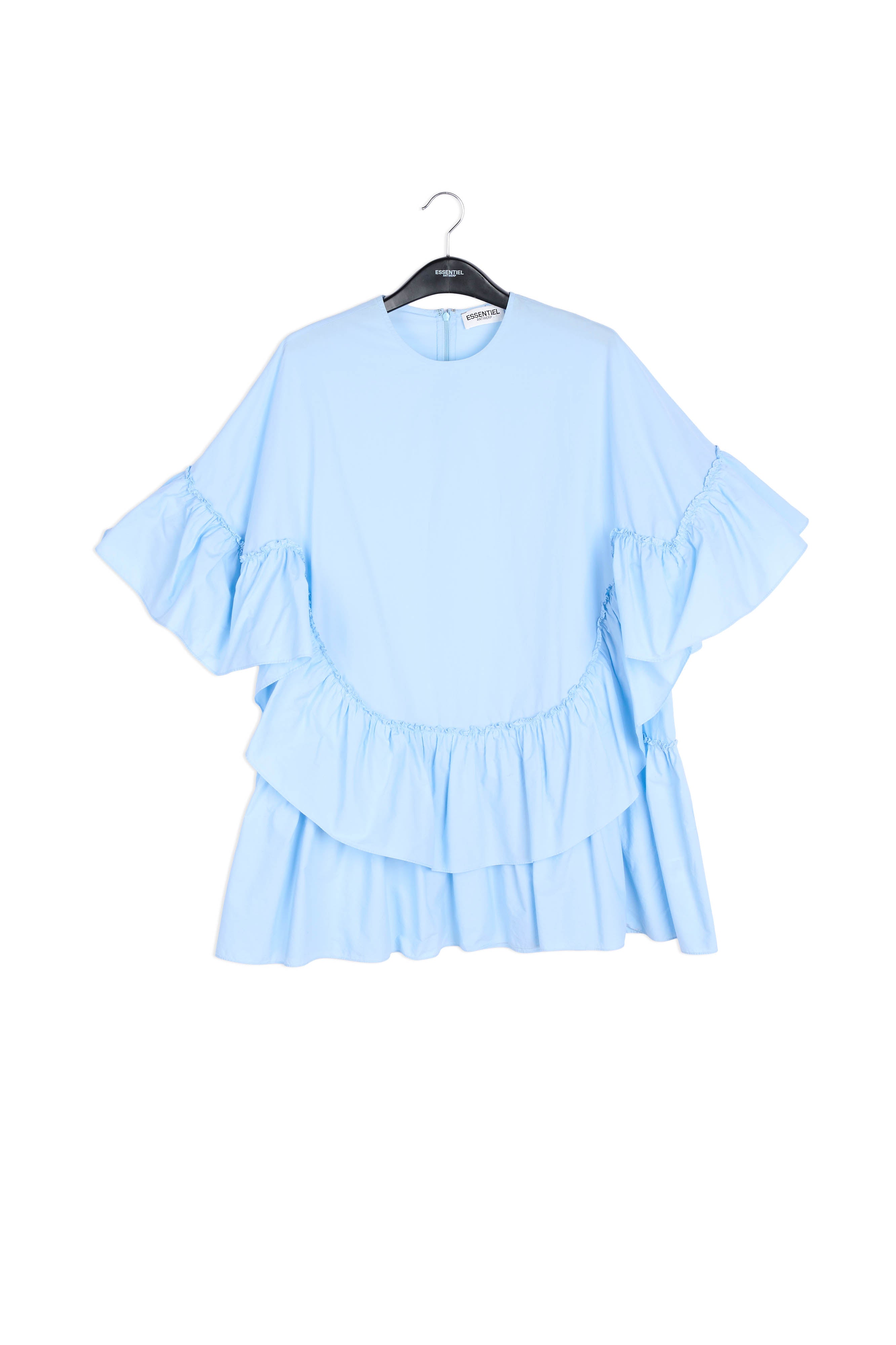 Light blue ruffled cotton dress RE—SSENTIEL | Essentiel second hand