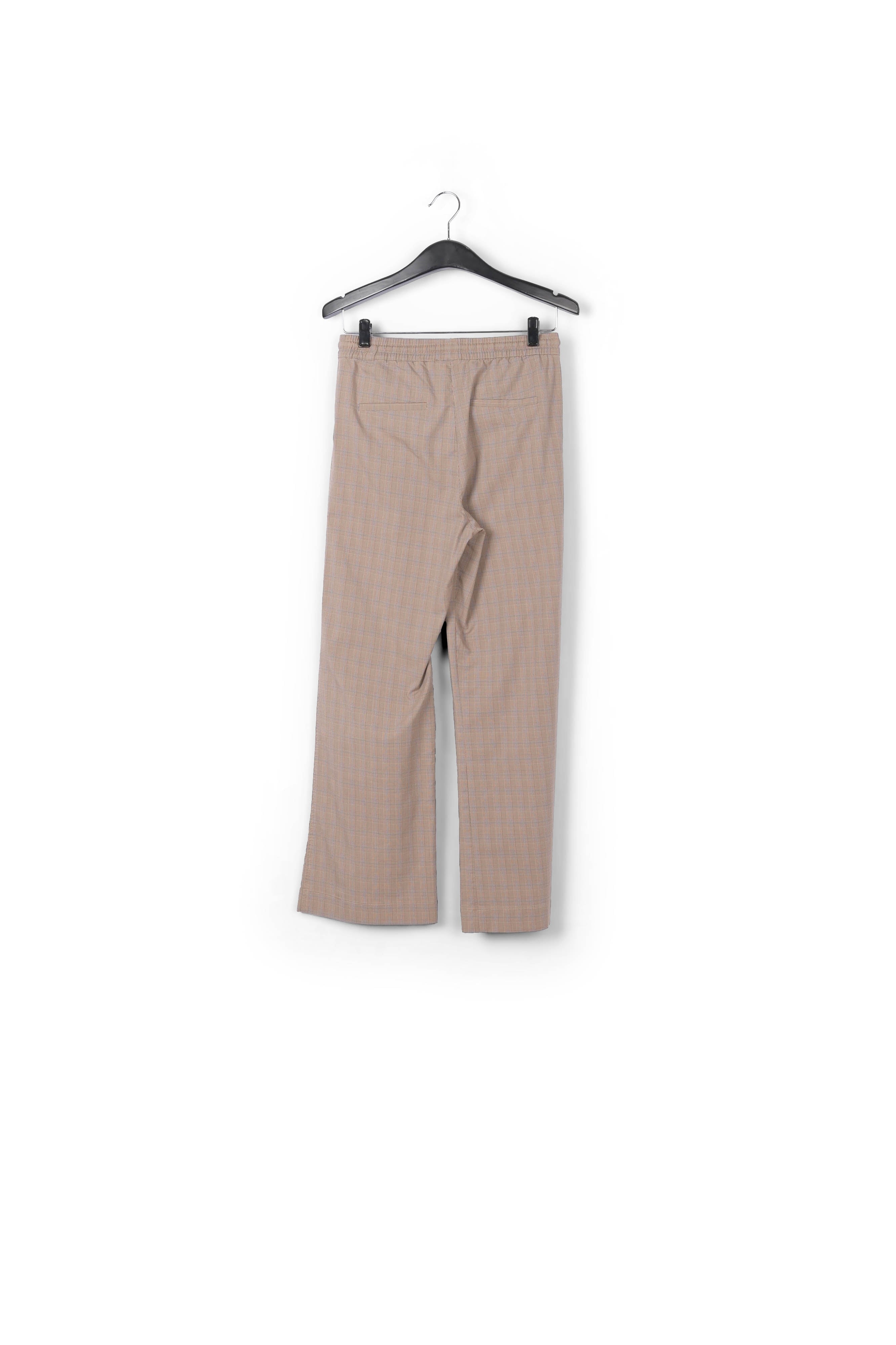 Pantalon de jogging beige au motif tartan RE—SSENTIEL | Essentiel second hand