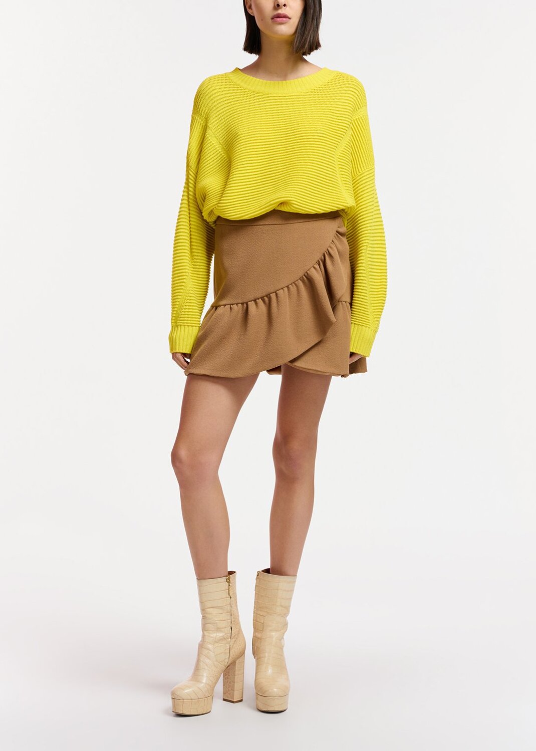 Camel mini wrap skirt RE—SSENTIEL | Essentiel second hand