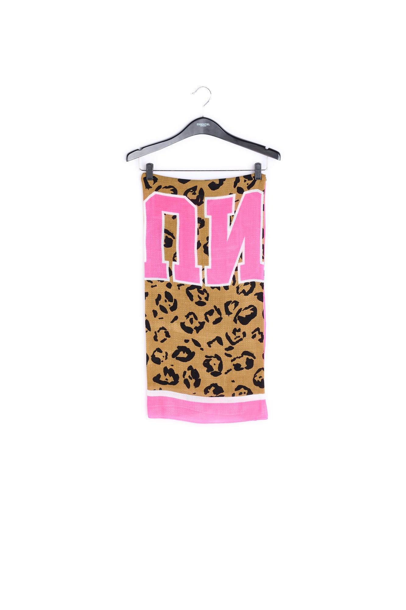 Large pink and leopard print scarf RE—SSENTIEL | Essentiel second hand
