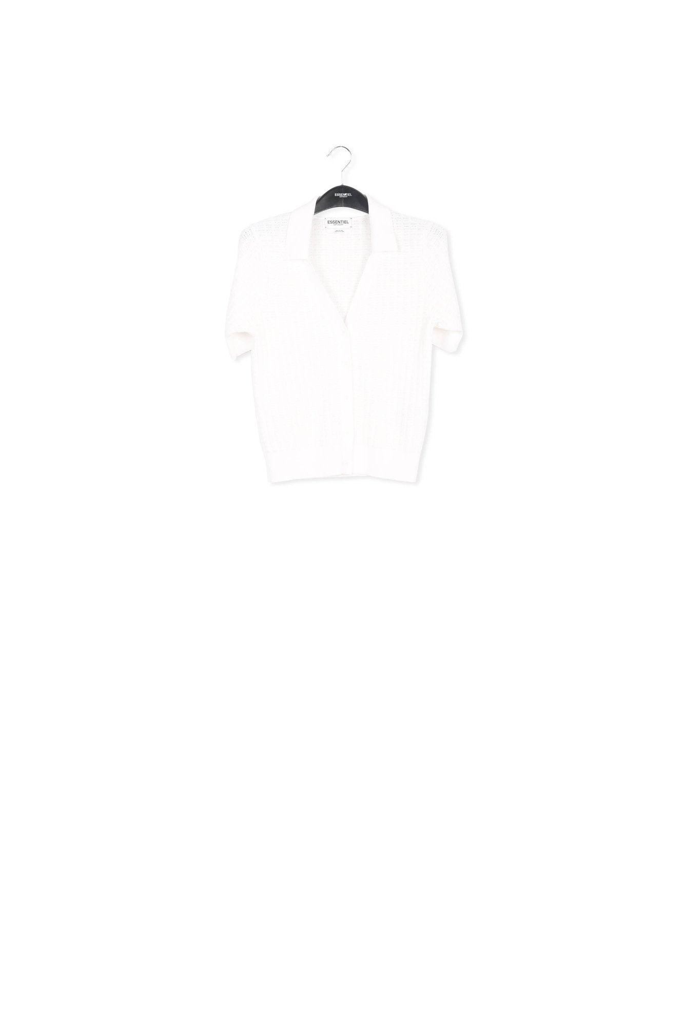 Off-white knitted V-neck top RE—SSENTIEL | Essentiel second hand