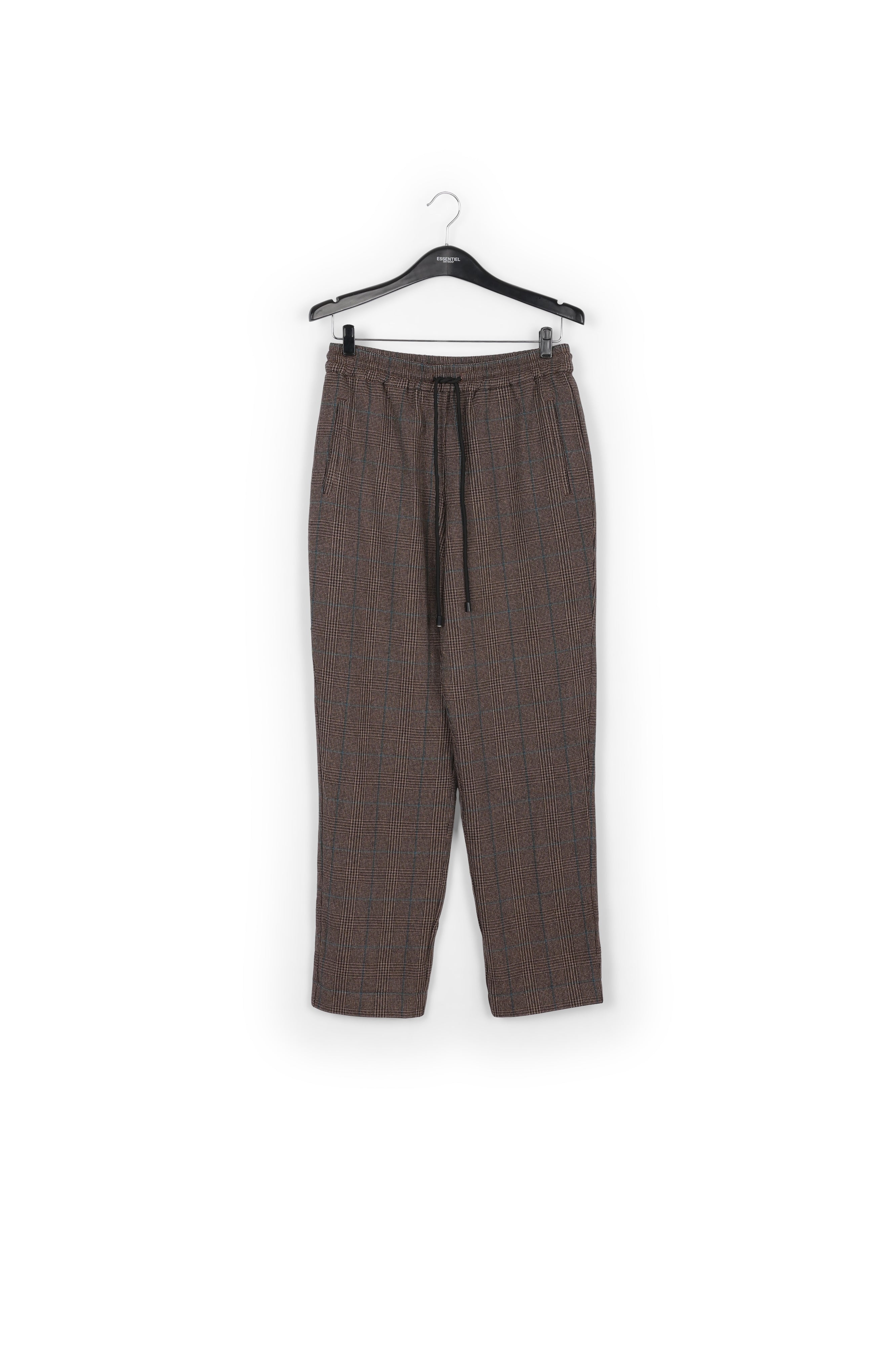Brown pants with beige and pink check motif RE—SSENTIEL | Essentiel second hand