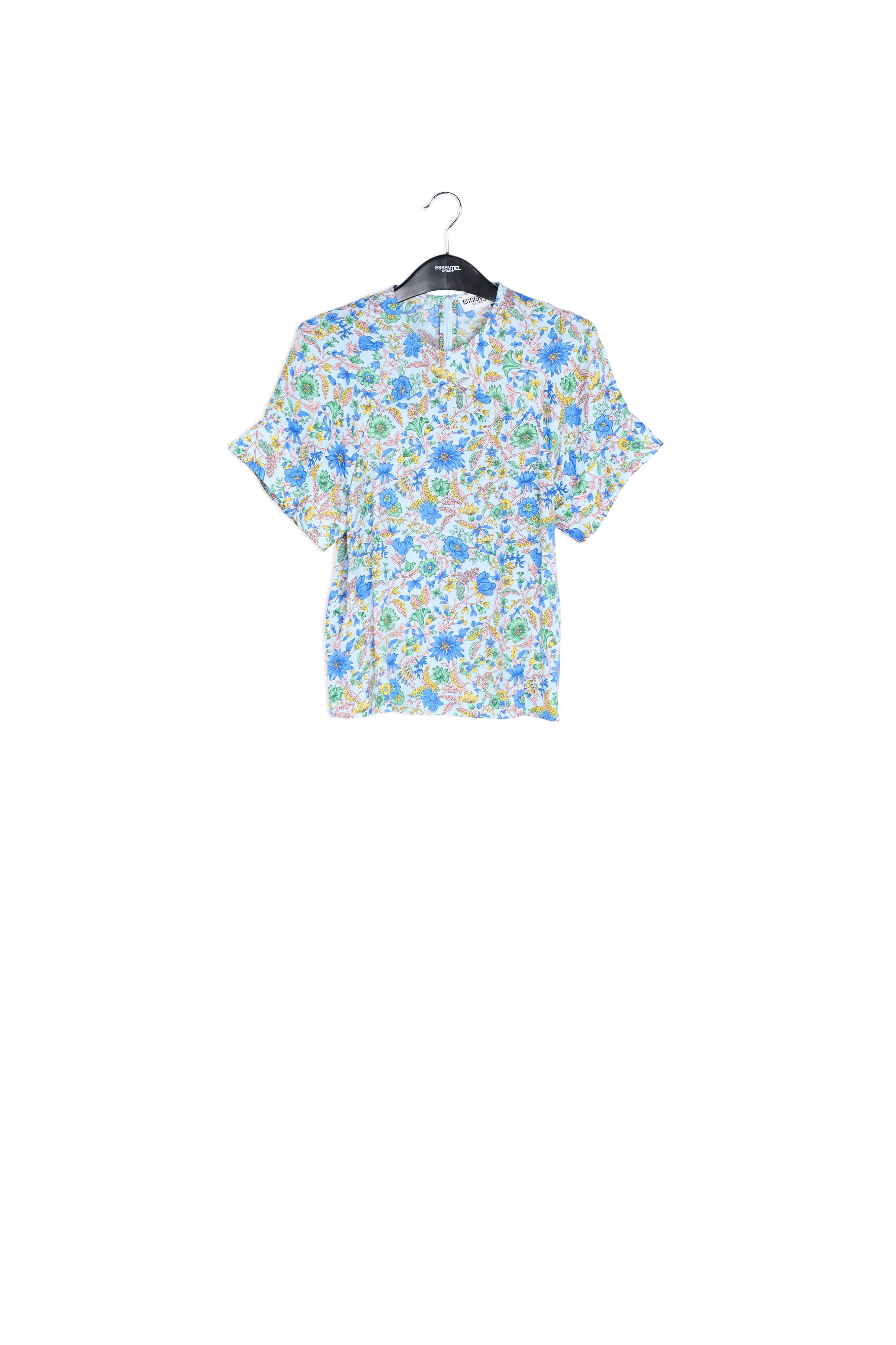 Light blue floral-print top RE—SSENTIEL | Essentiel second hand