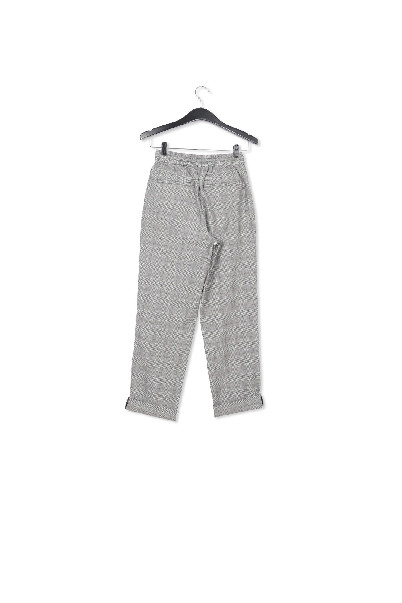 Grey pants with check motif RE—SSENTIEL | Essentiel second hand