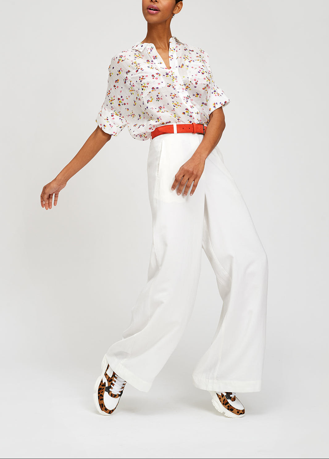 Broek met wijde pijpen in gebroken wit RE—SSENTIEL | Essentiel second hand