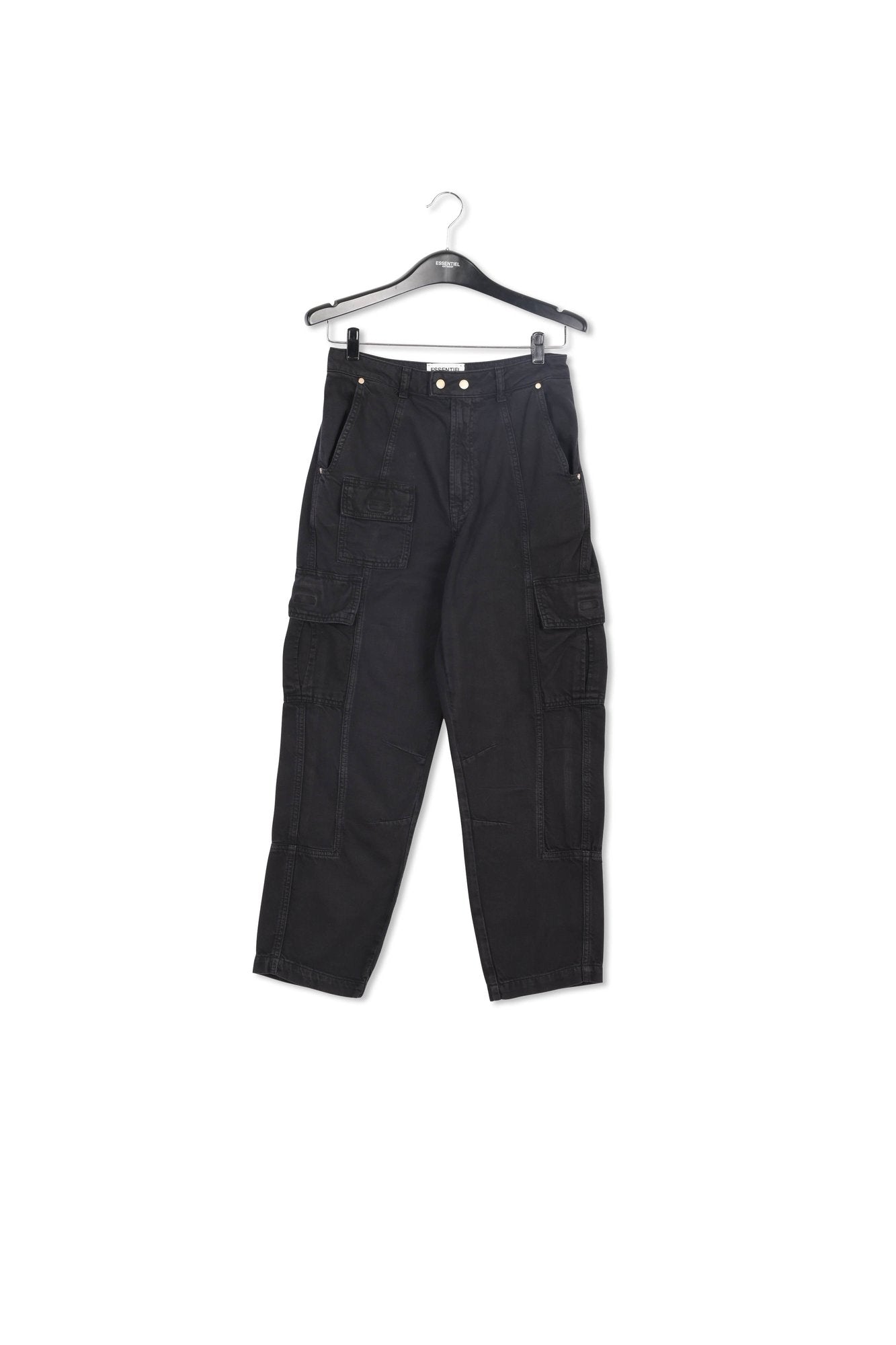 Black straight-leg cargo jeans RE—SSENTIEL | Essentiel second hand