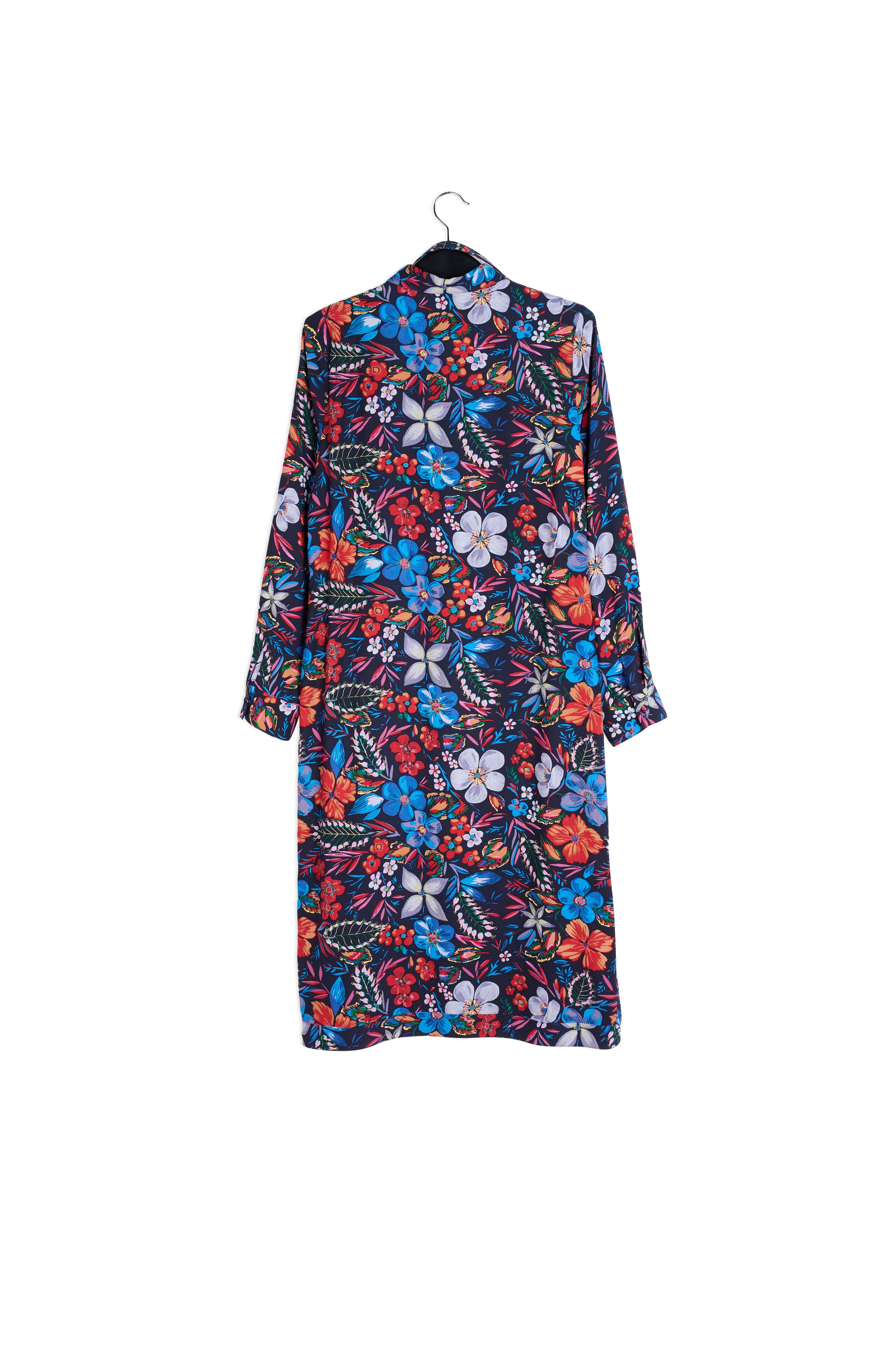 Dark blue floral shirt dress RE—SSENTIEL | Essentiel second hand