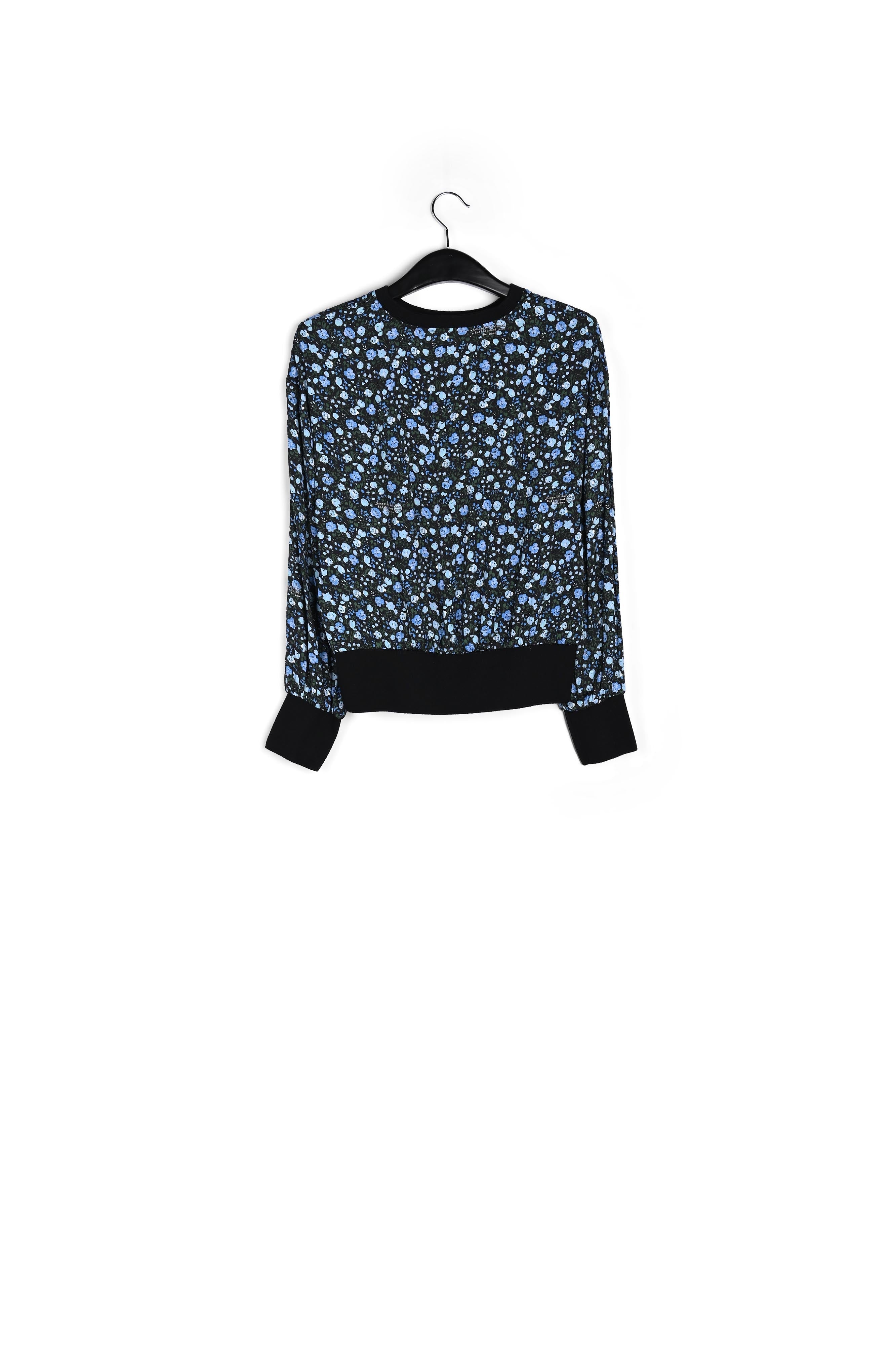 Top met blauwe en turquoise bloemenprint RE—SSENTIEL | Essentiel second hand