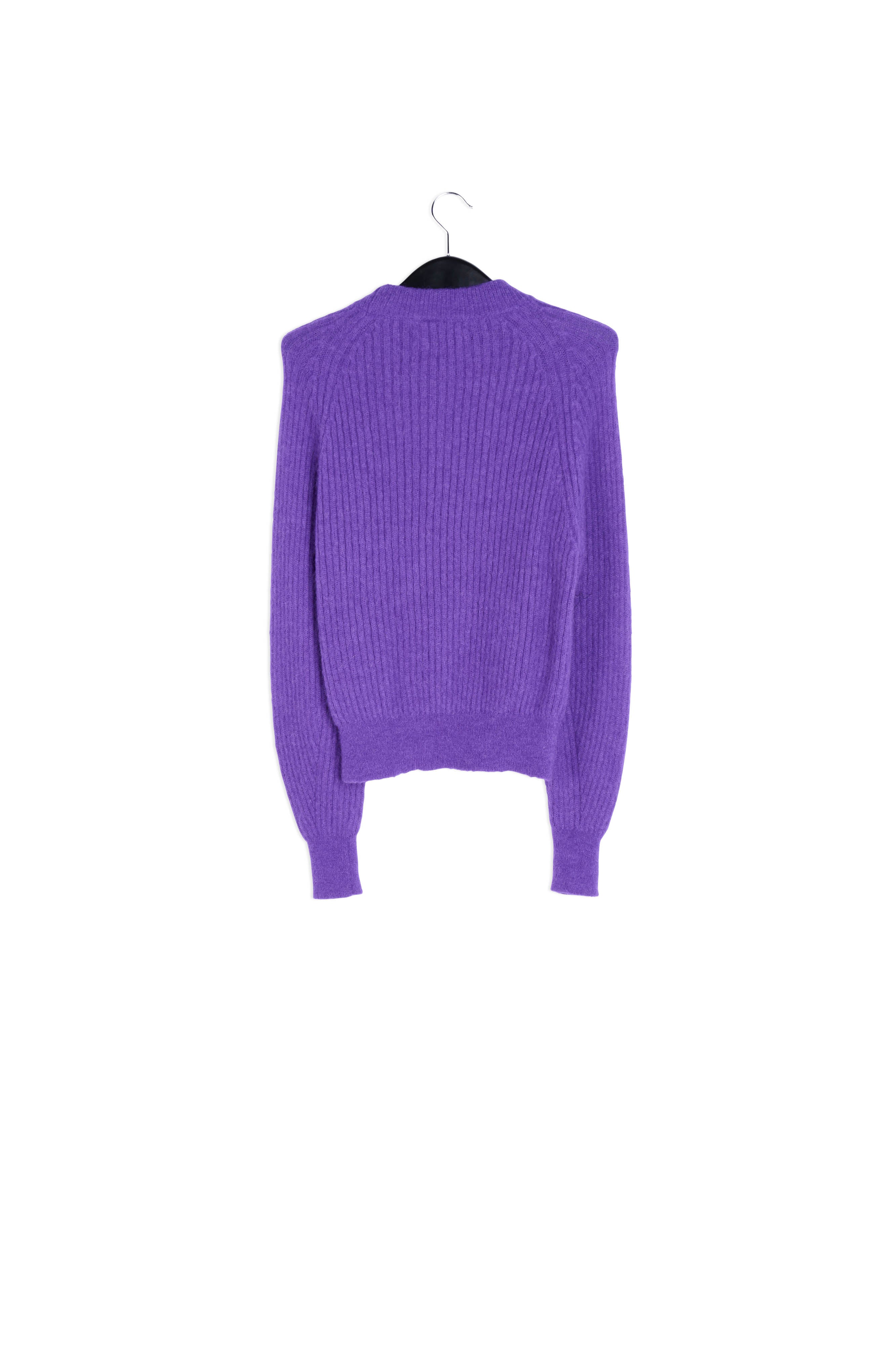 Purple fitted knit sweater RE—SSENTIEL | Essentiel second hand
