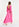 Neon pink long-sleeved v-neck maxi dress Faume - seconde main
