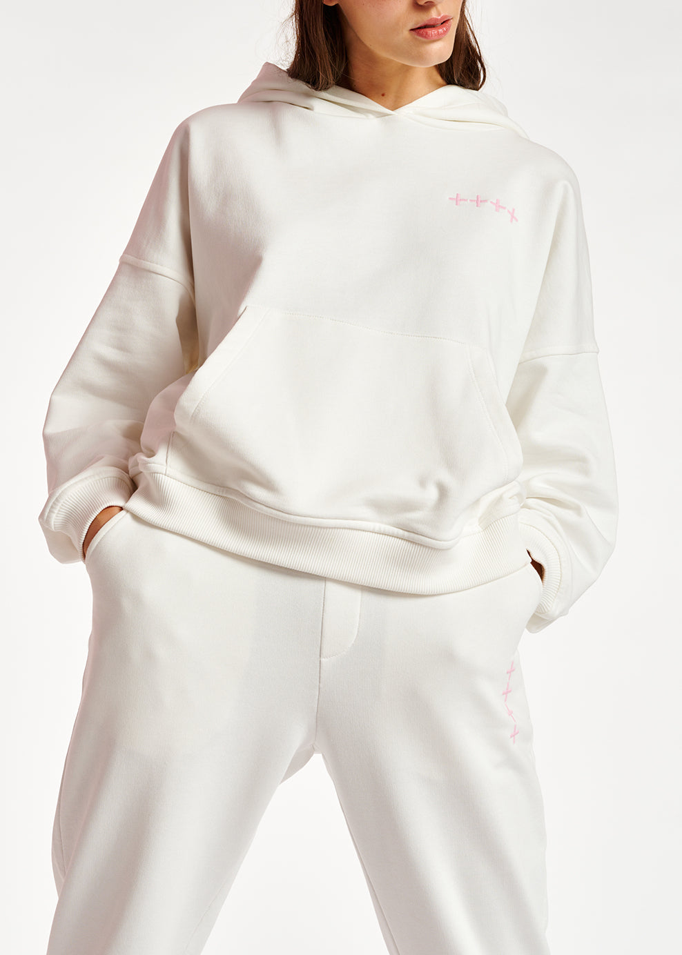 Off-white organic cotton-jersey hoodie RE—SSENTIEL | Essentiel second hand