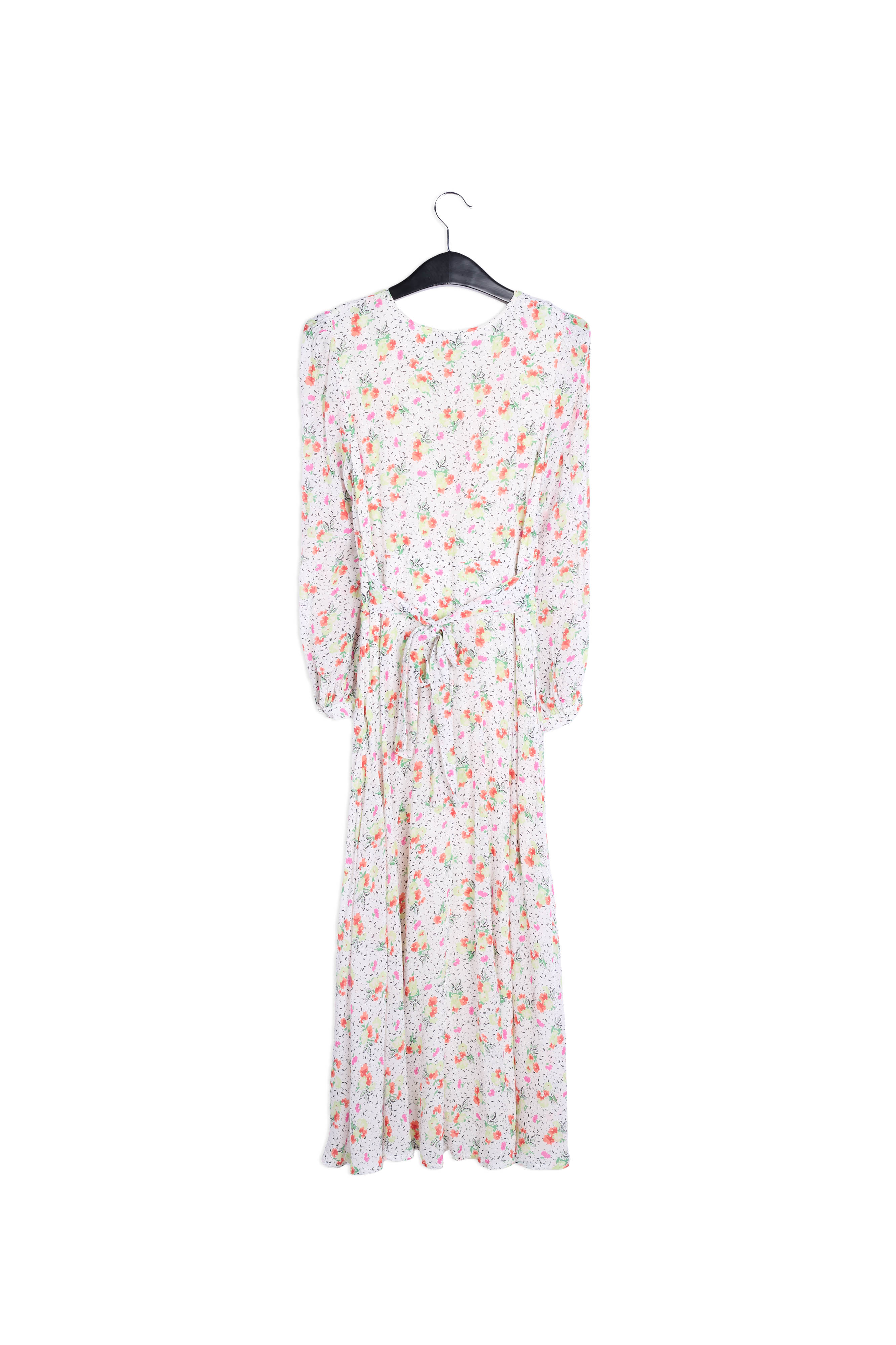 Off-white floral-print wrap maxi dress RE—SSENTIEL | Essentiel second hand