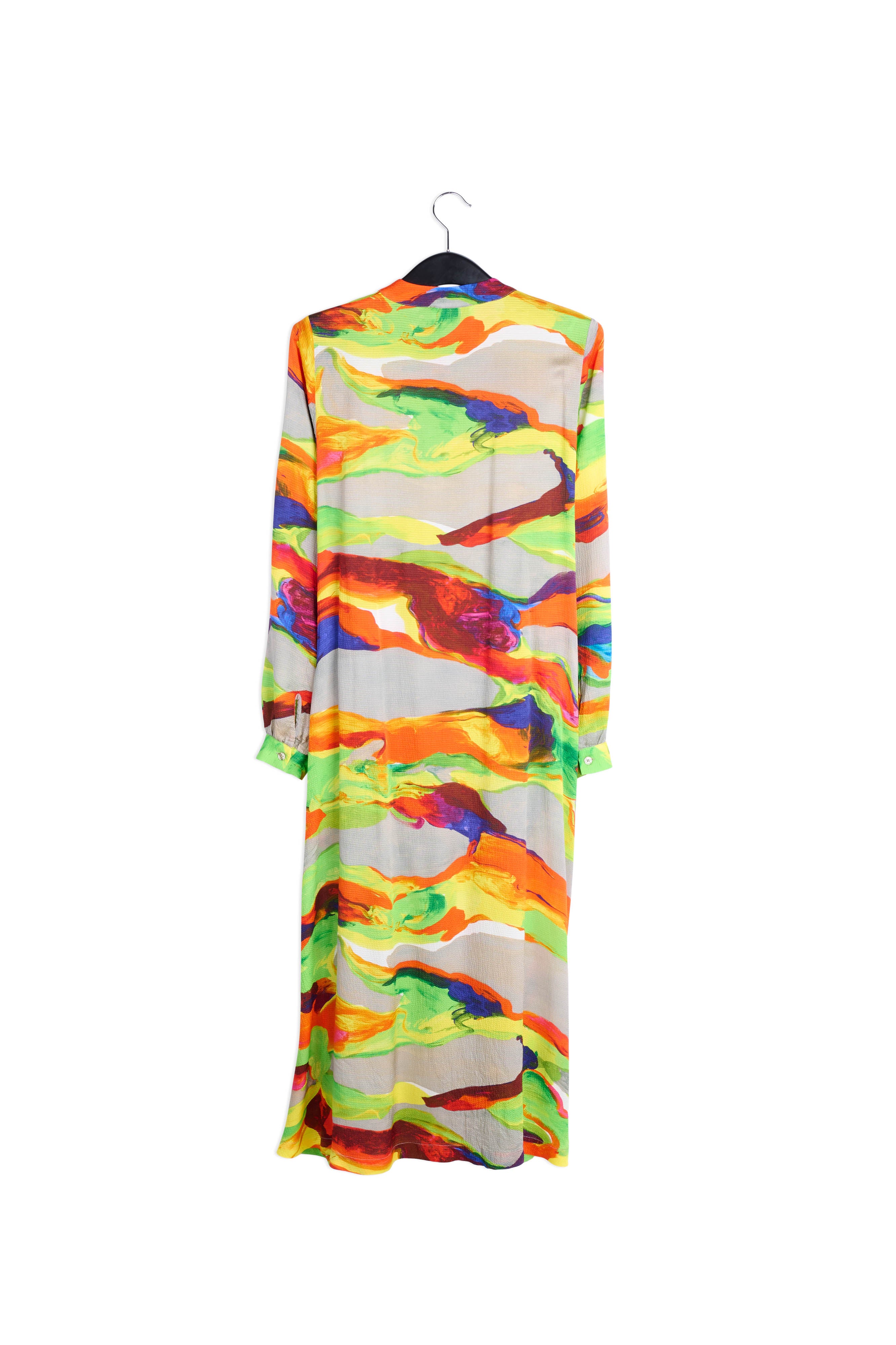 Multicolor midi-length shirt dress with paint stroke print RE—SSENTIEL | Essentiel second hand
