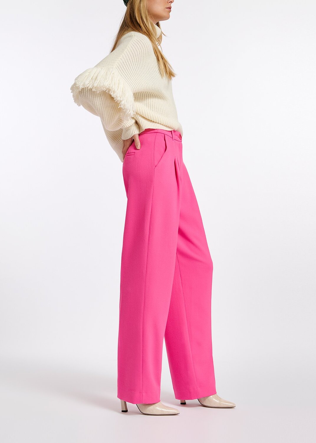 Bright pink tailored pants RE—SSENTIEL | Essentiel second hand