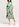 Gebroken witte en groene tie-dyed zijden midi-jurk Faume - seconde main