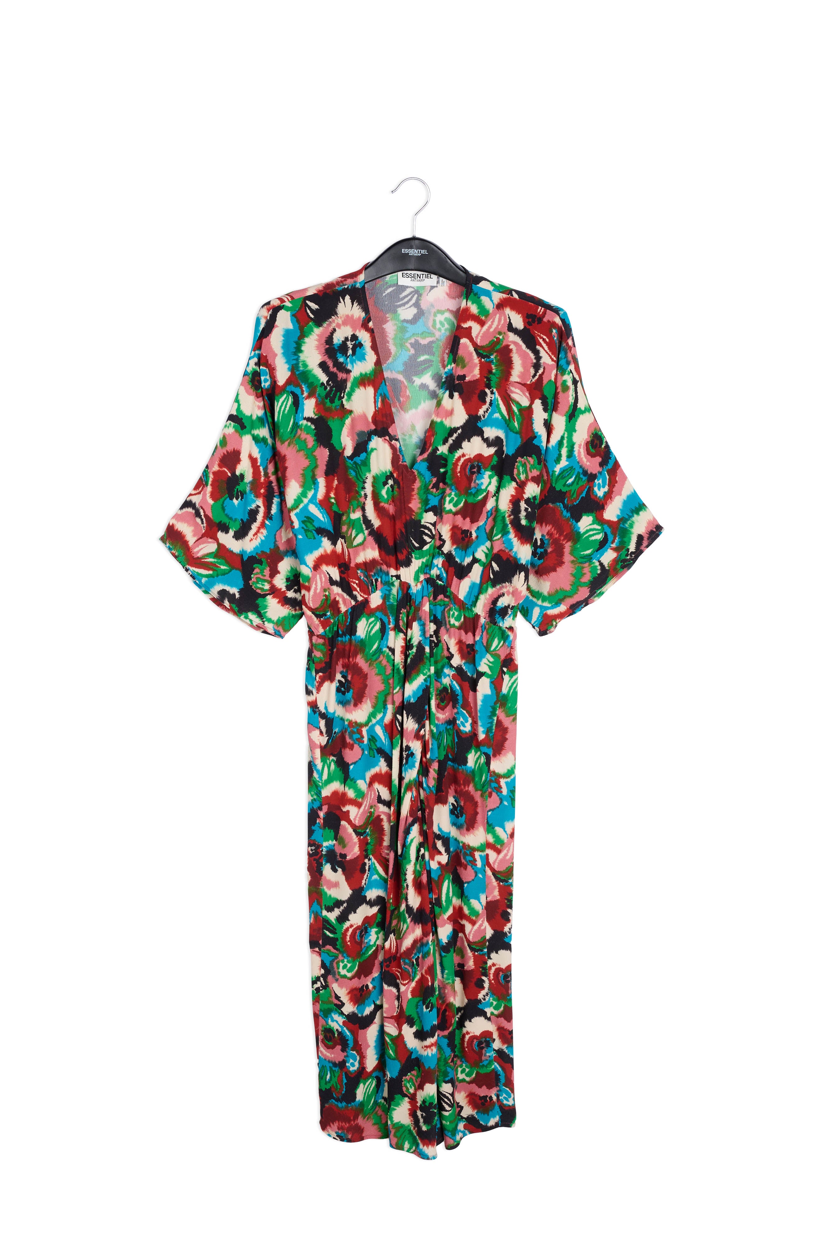 Multicolor kimono dress with floral print RE—SSENTIEL | Essentiel second hand