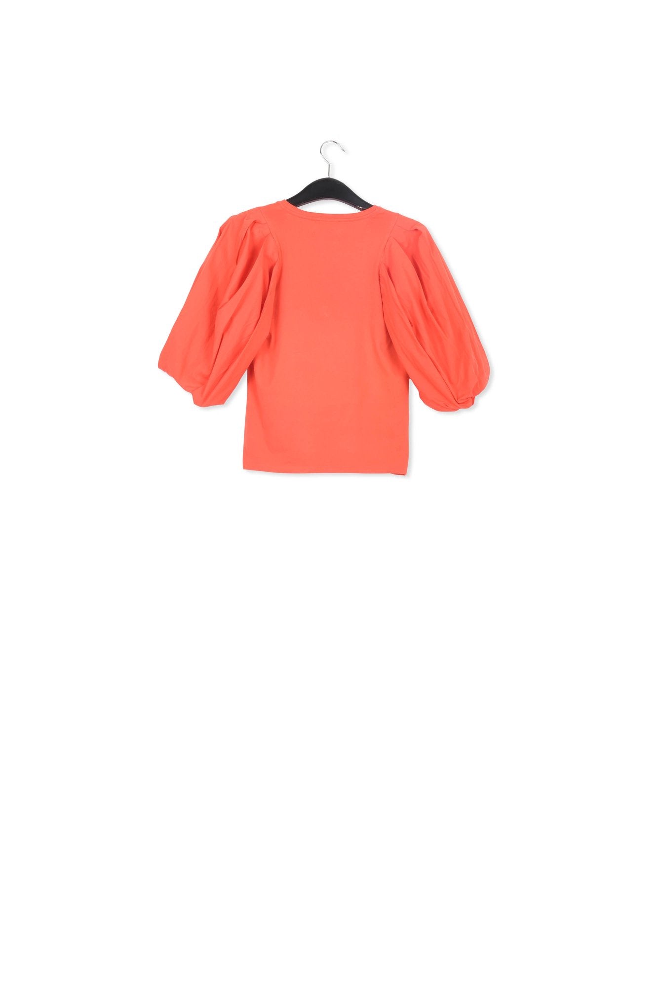 T-shirt V en jersey rouge avec manches en popeline RE—SSENTIEL | Essentiel second hand