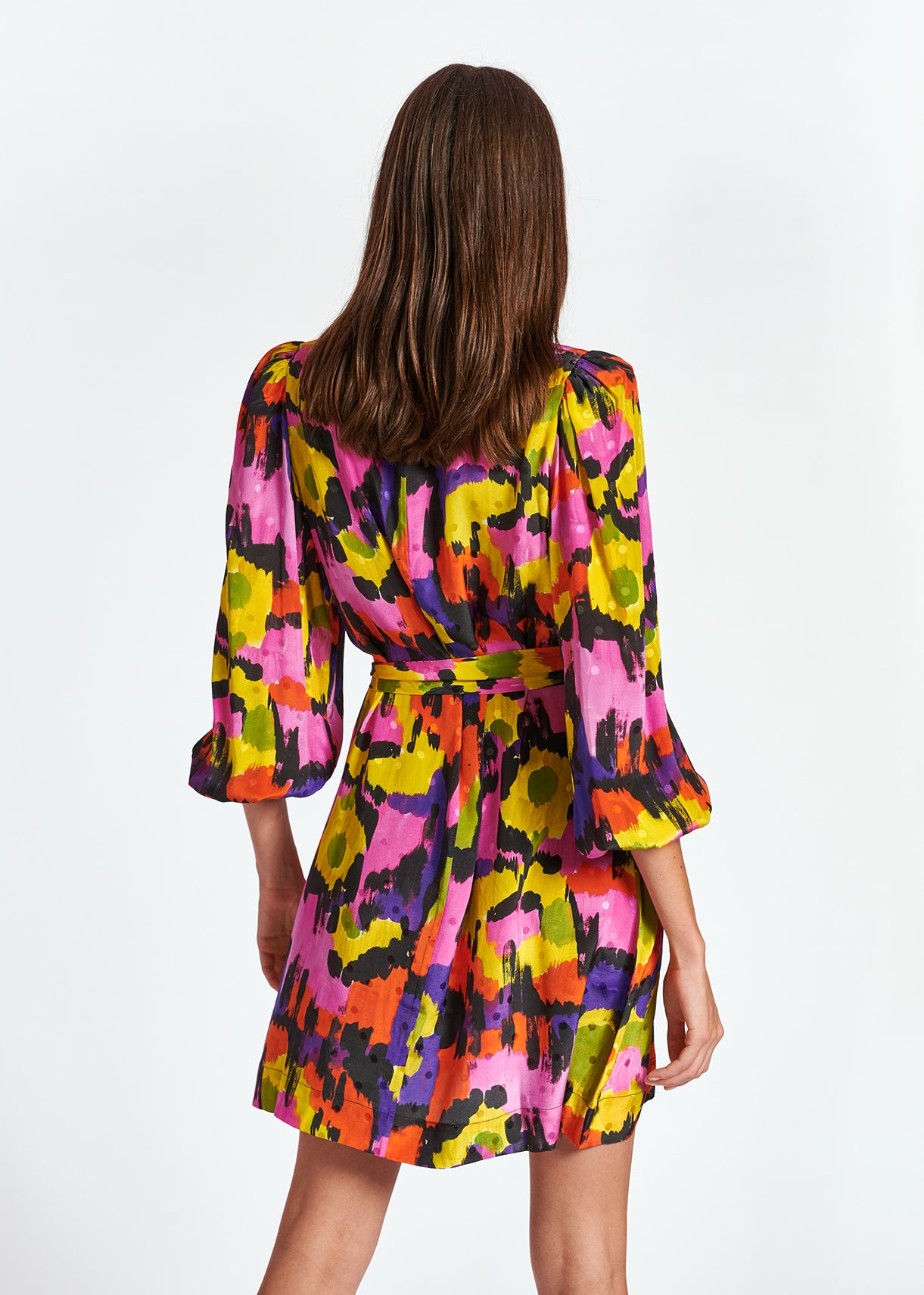 Mini robe en jacquard de soie multicolore RE—SSENTIEL | Essentiel second hand