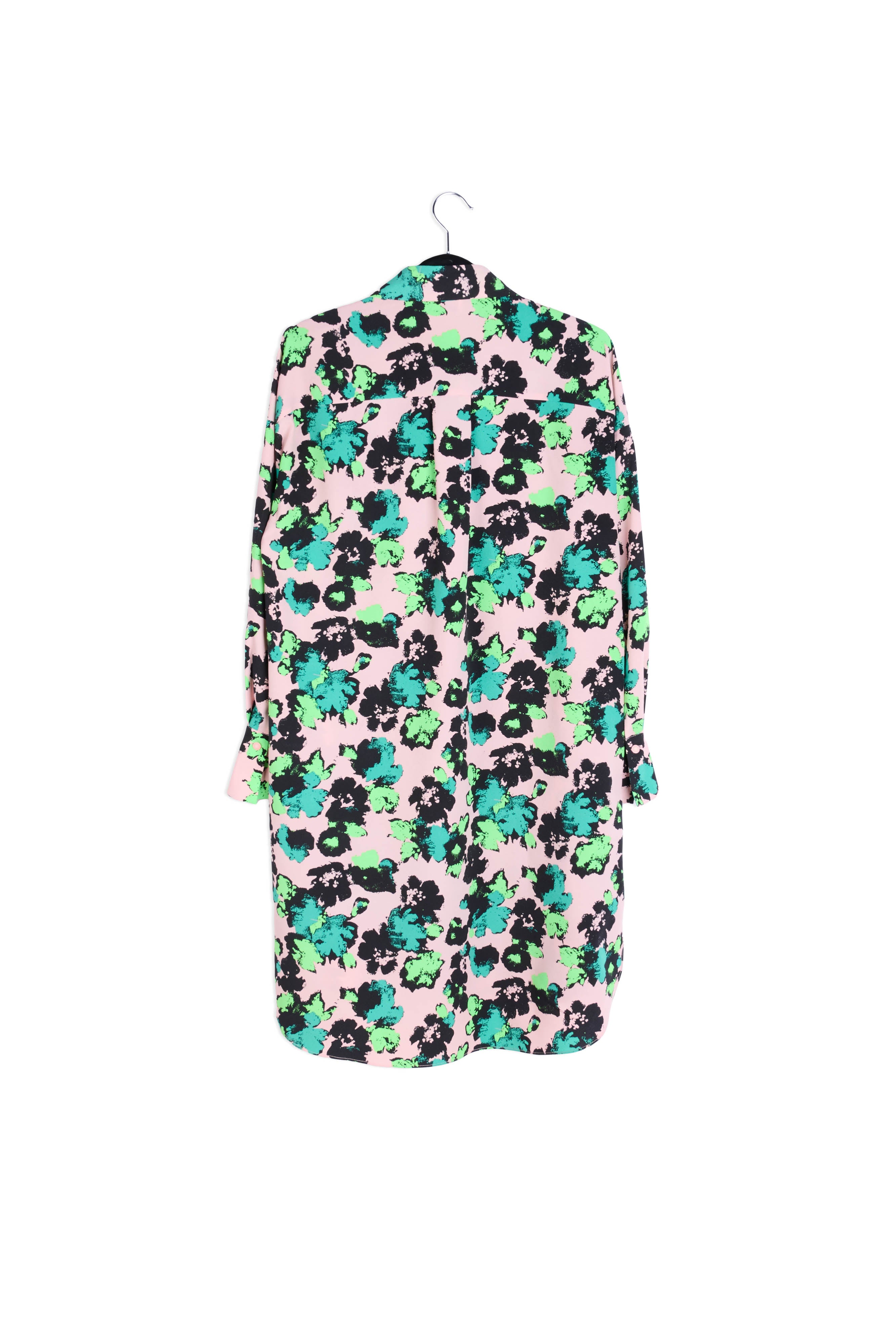 Pink floral mini shirt dress RE—SSENTIEL | Essentiel second hand