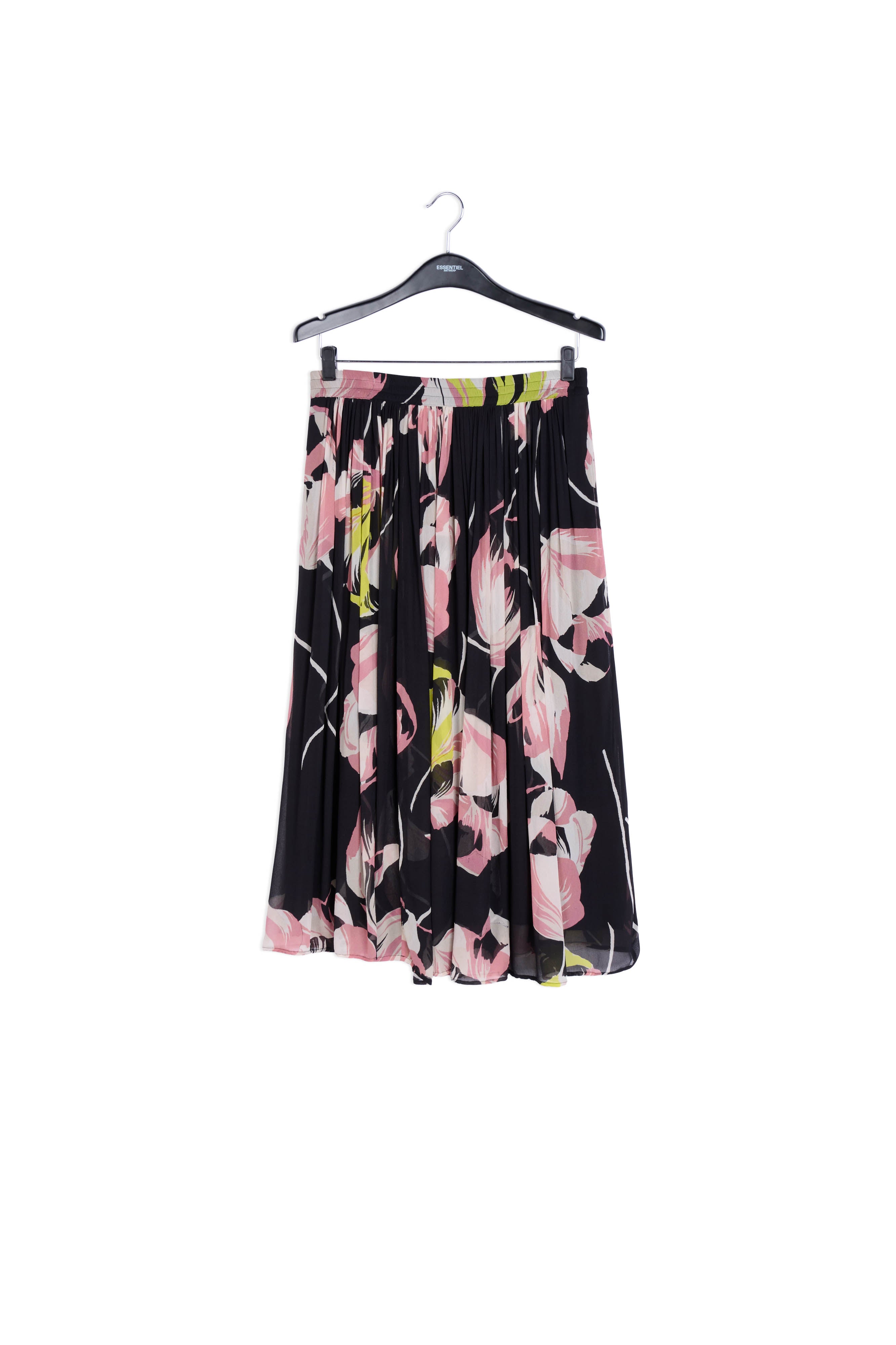 Black floral-print maxi skirt RE—SSENTIEL | Essentiel second hand