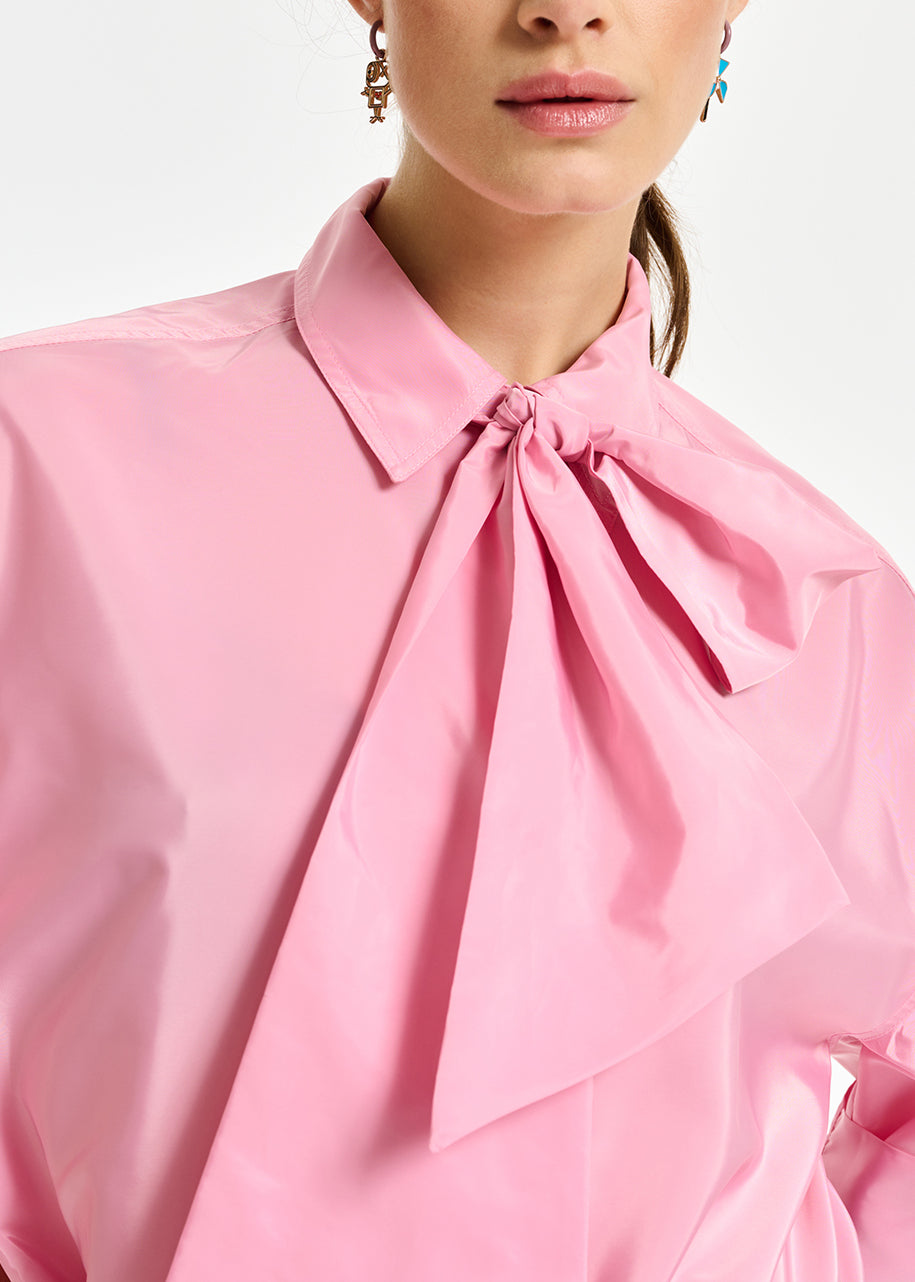 Chemise à rayures rose clair avec nœud RE—SSENTIEL | Essentiel second hand