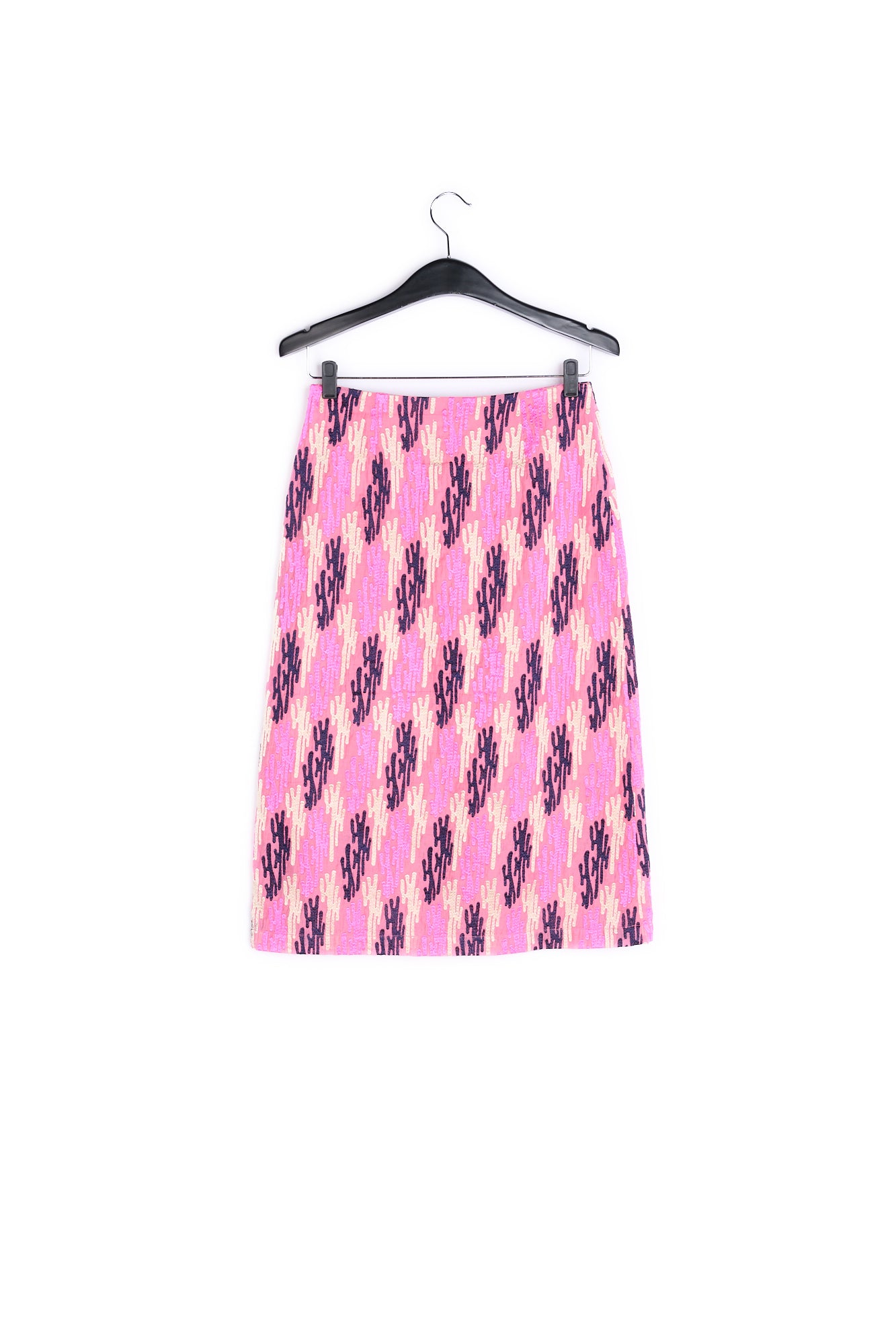 Pink sequin-embroidered A-line skirt RE—SSENTIEL | Essentiel second hand