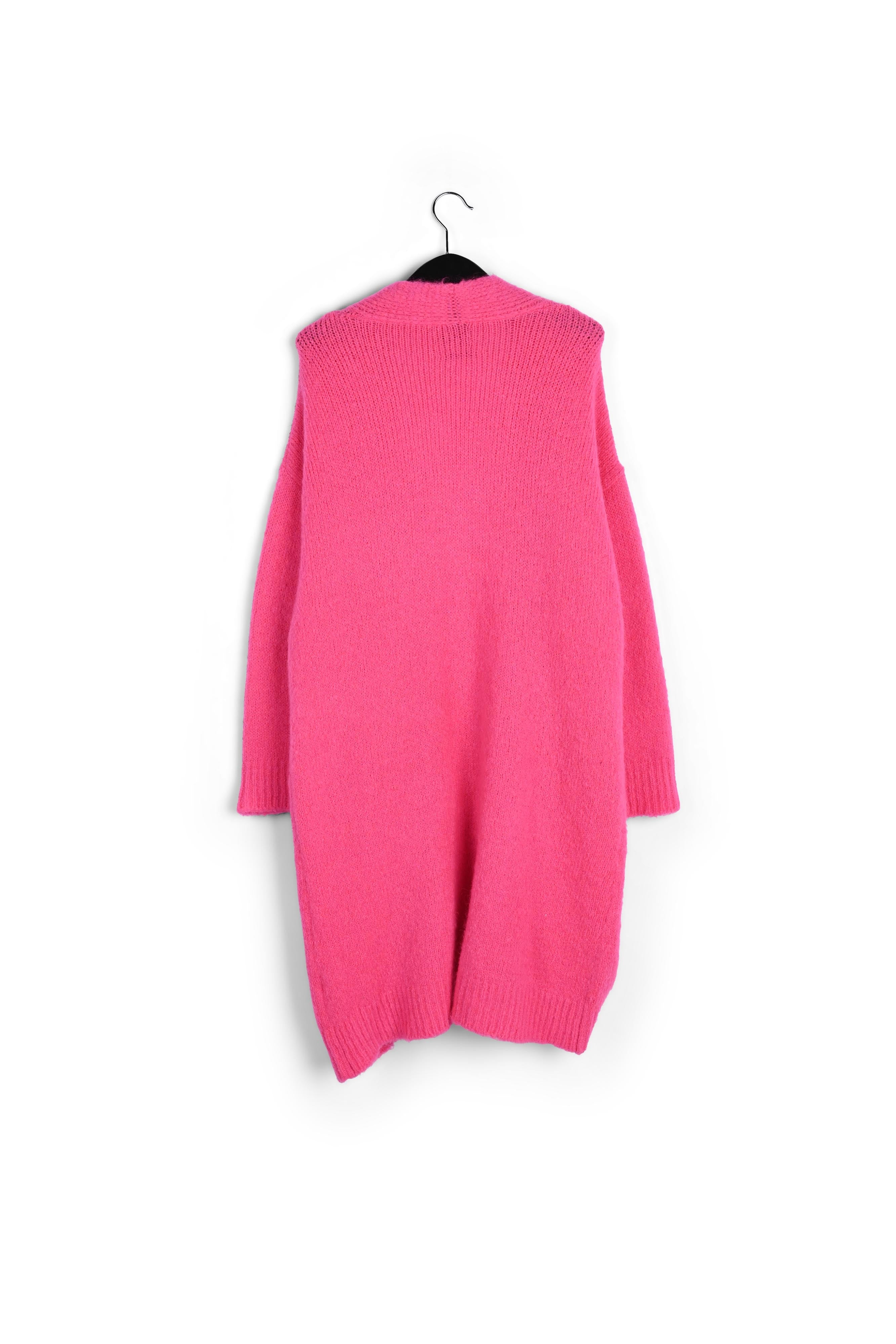 Cardigan midi en mohair mélangé rose néon RE—SSENTIEL | Essentiel second hand