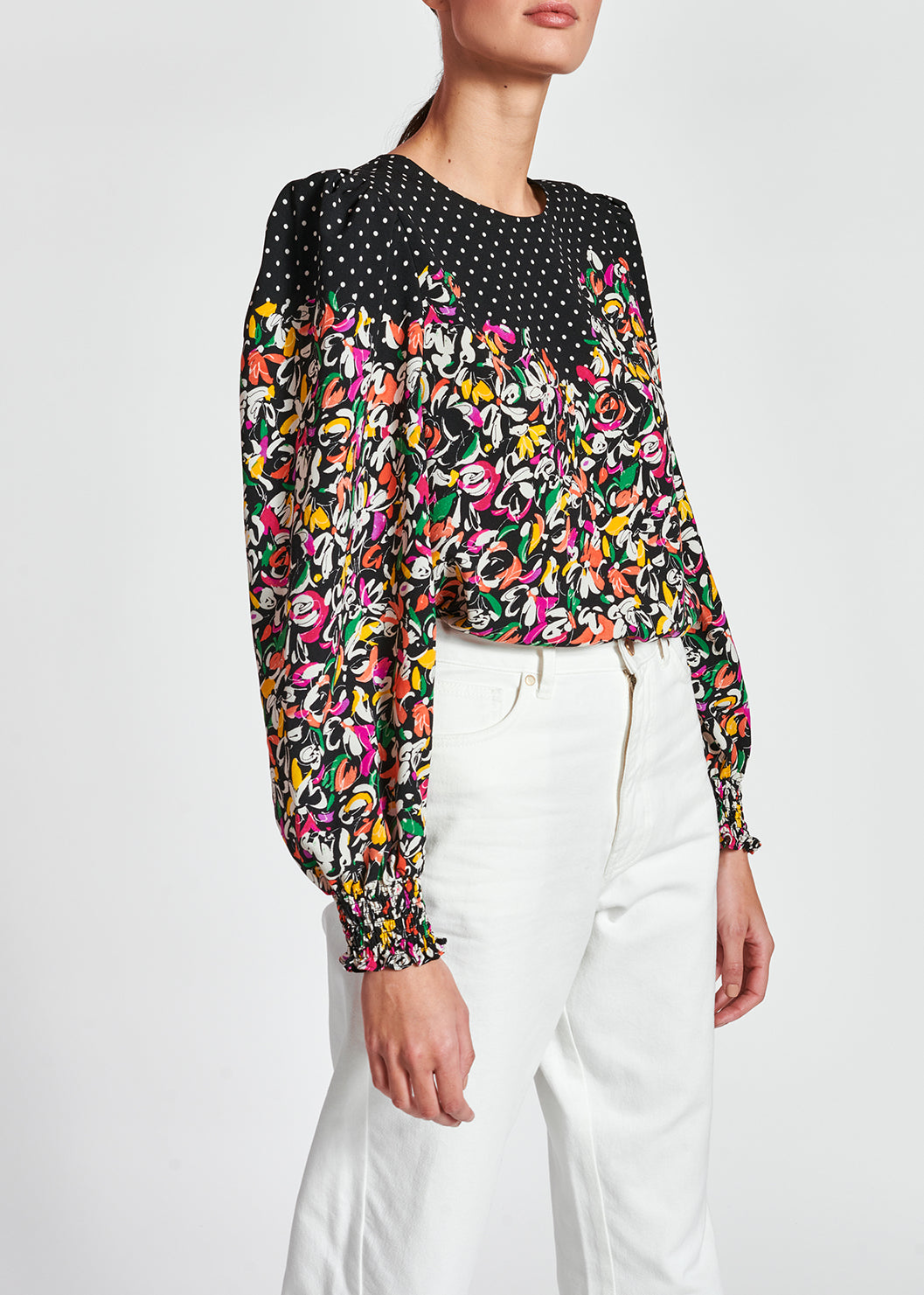 Top à  imprimés fleurs et pois RE—SSENTIEL | Essentiel second hand