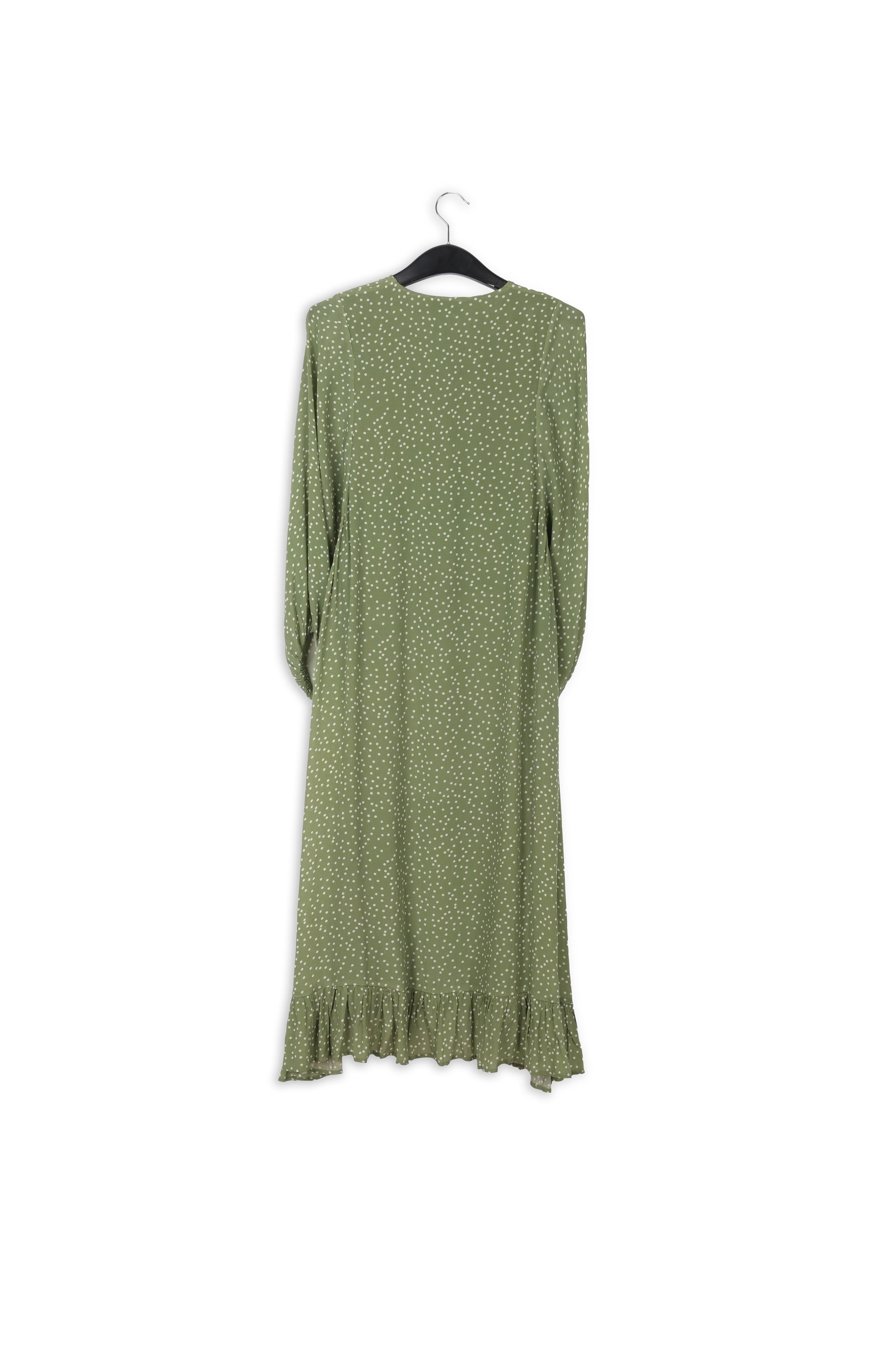 Green polka dot midi dress RE—SSENTIEL | Essentiel second hand