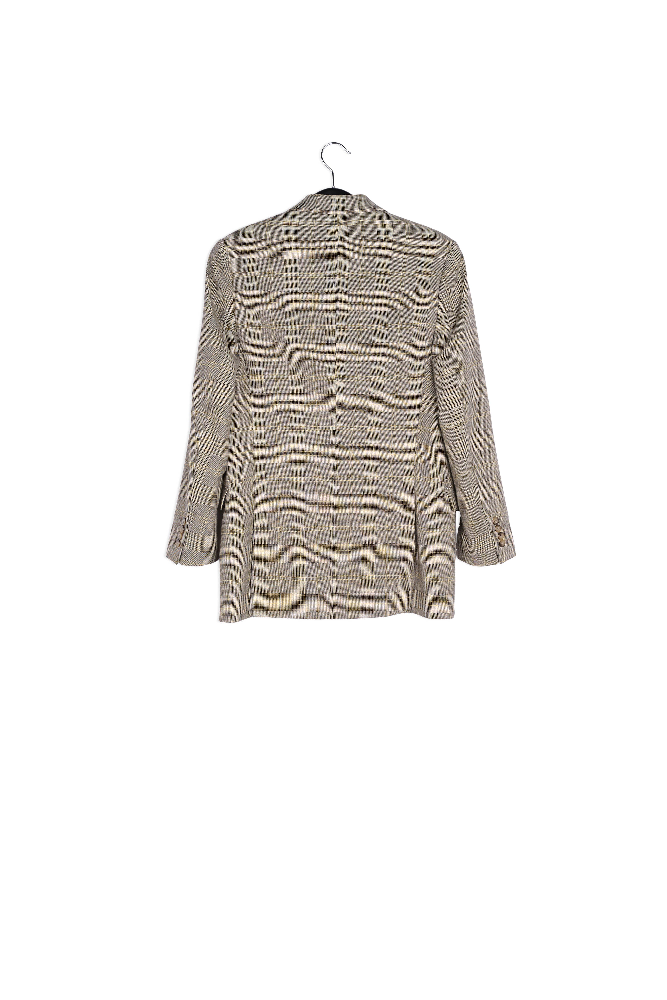 Veste blazer beige droit à carreaux RE—SSENTIEL | Essentiel second hand