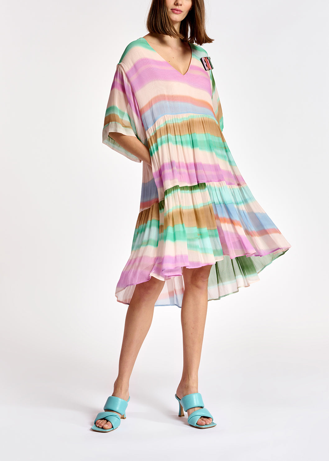 Multicolor tiered mini dress RE—SSENTIEL | Essentiel second hand