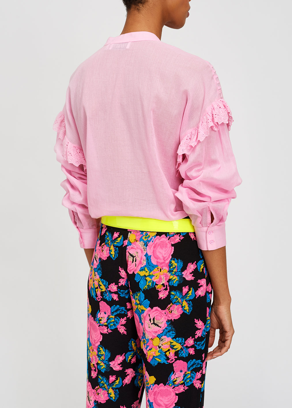 Ruffled soft pink shirt RE—SSENTIEL | Essentiel second hand