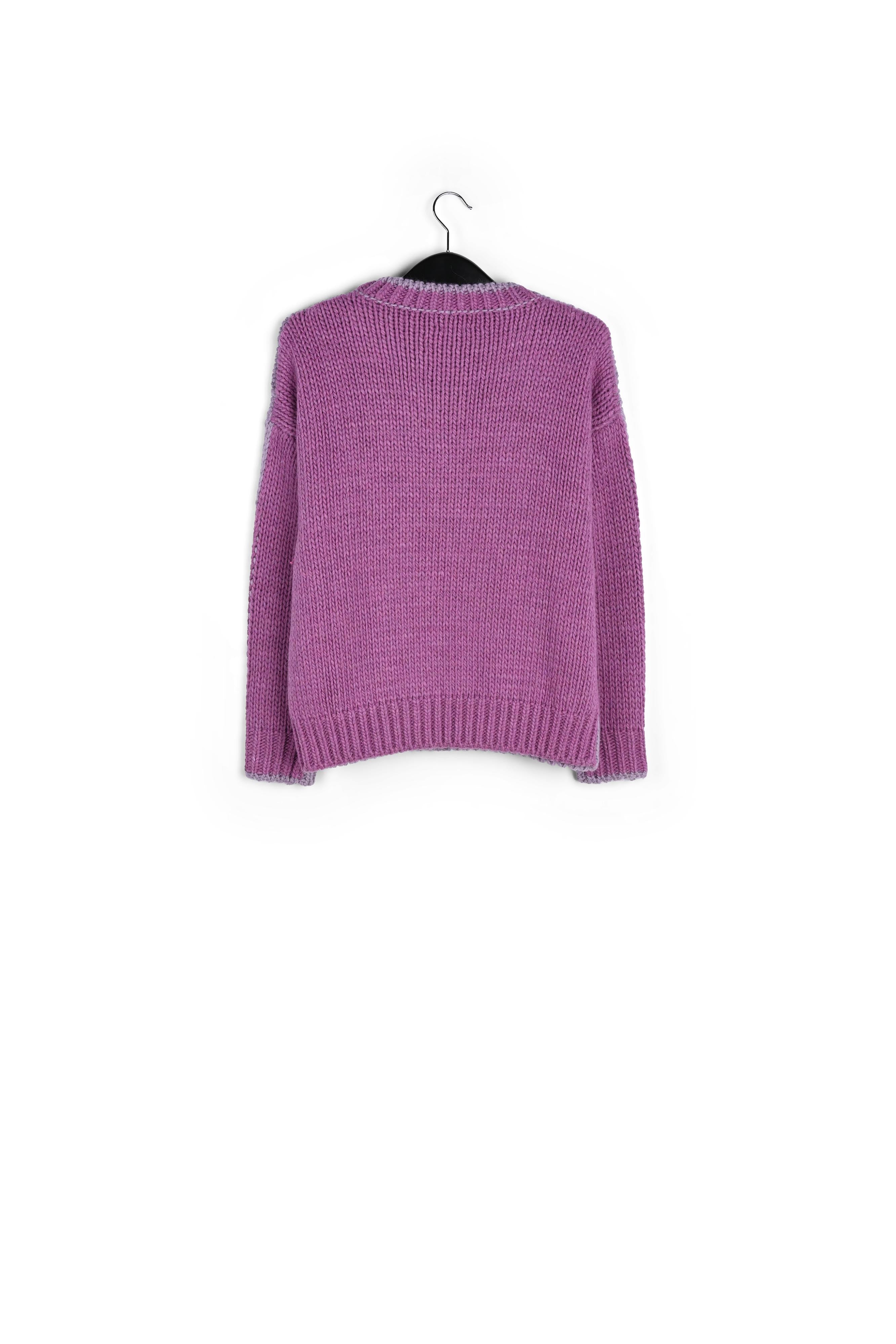 Lilac and pink chunky knit sweater RE—SSENTIEL | Essentiel second hand