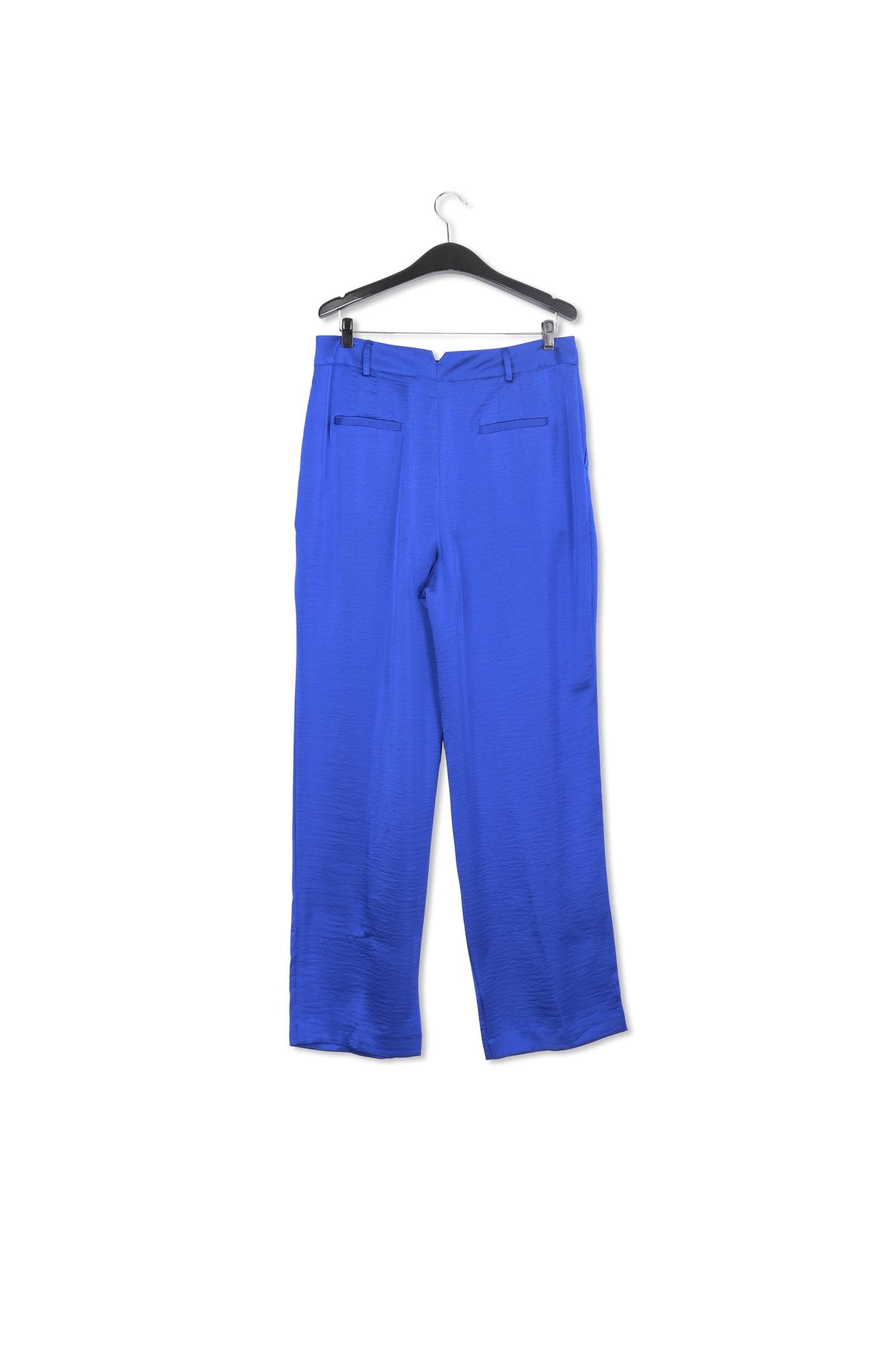 Blue tapered-leg satin pants RE—SSENTIEL | Essentiel second hand