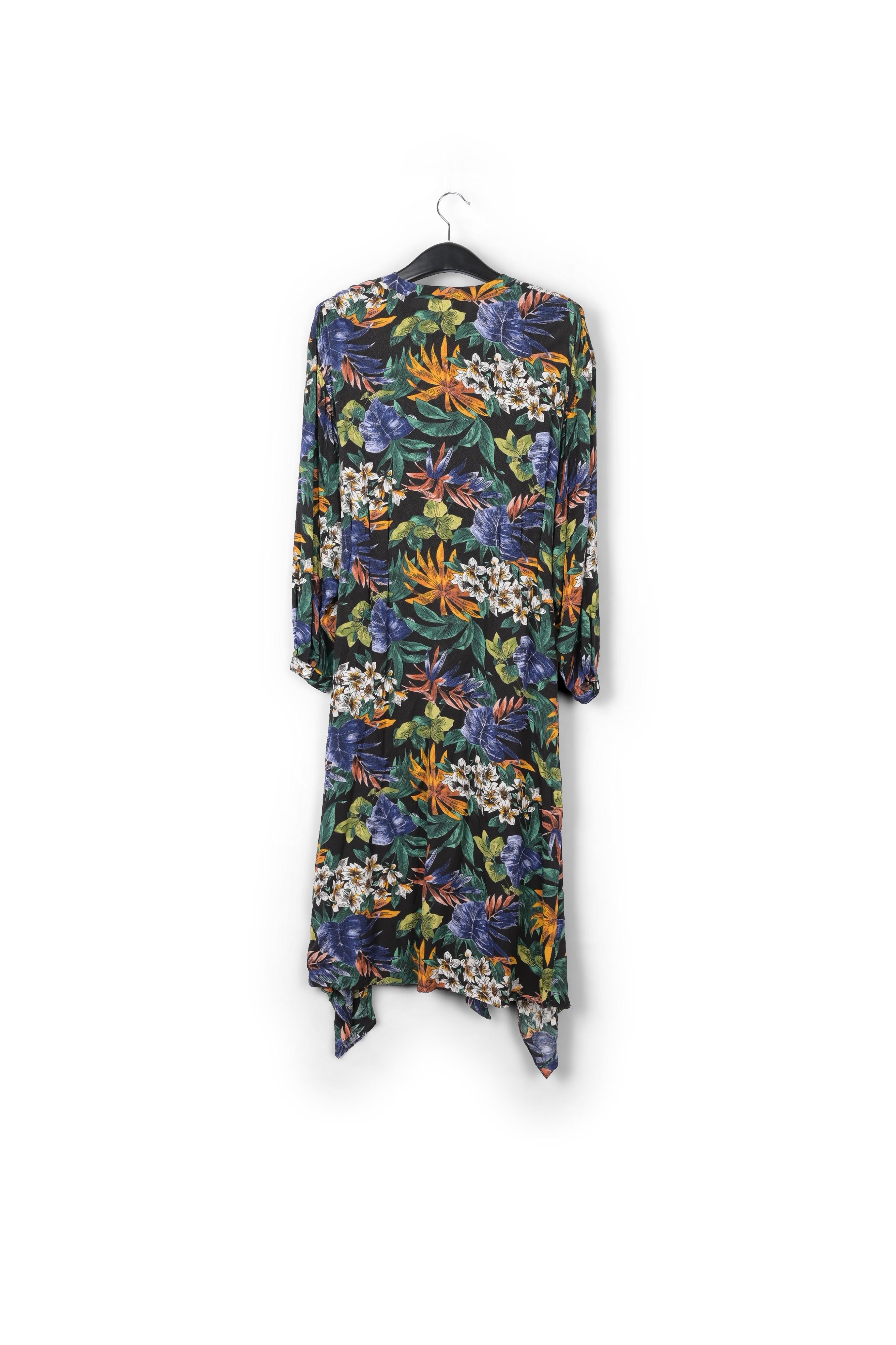 Robe midi à fleurs jaune, vert et rose RE—SSENTIEL | Essentiel second hand