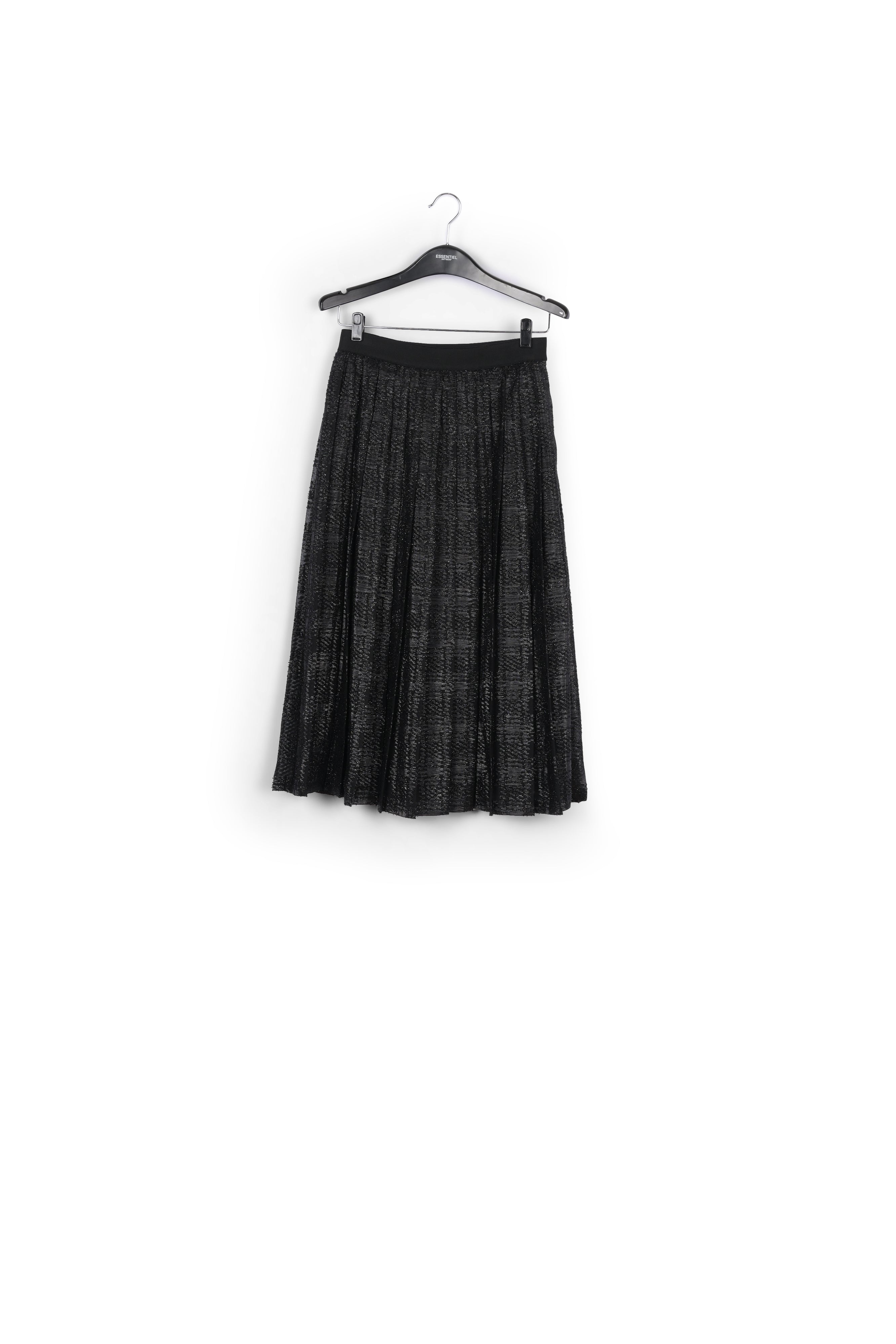 Jupe plissée en lurex noir RE—SSENTIEL | Essentiel second hand