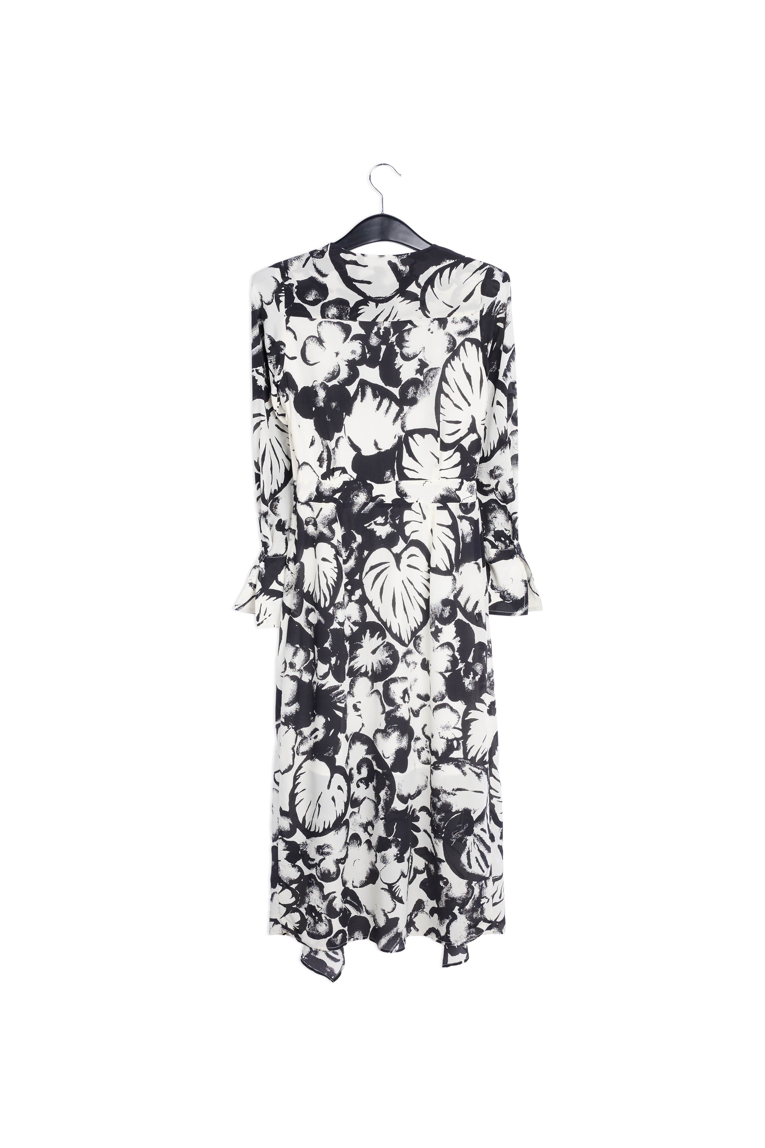 Off-white botanical-print silk midi dress RE—SSENTIEL | Essentiel second hand