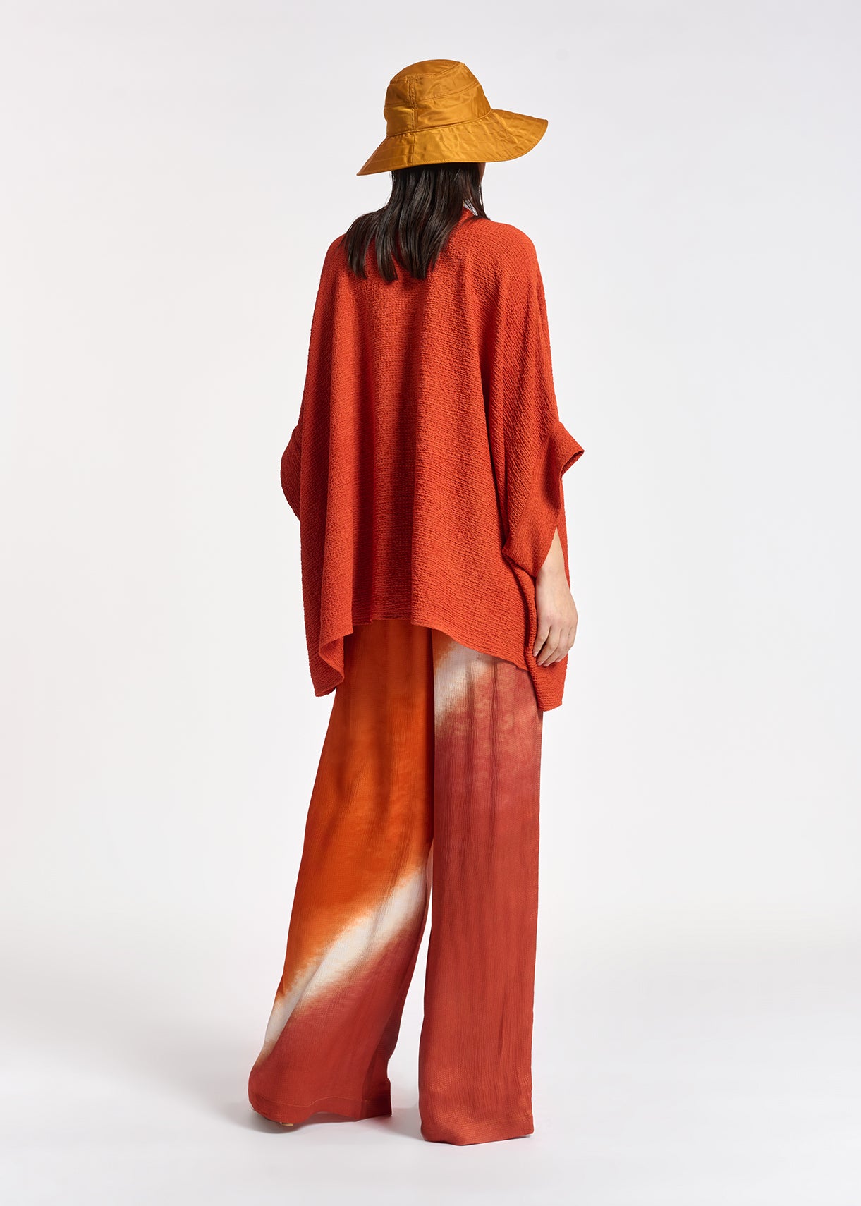 Chemise carrée en cloqué orange RE—SSENTIEL | Essentiel second hand