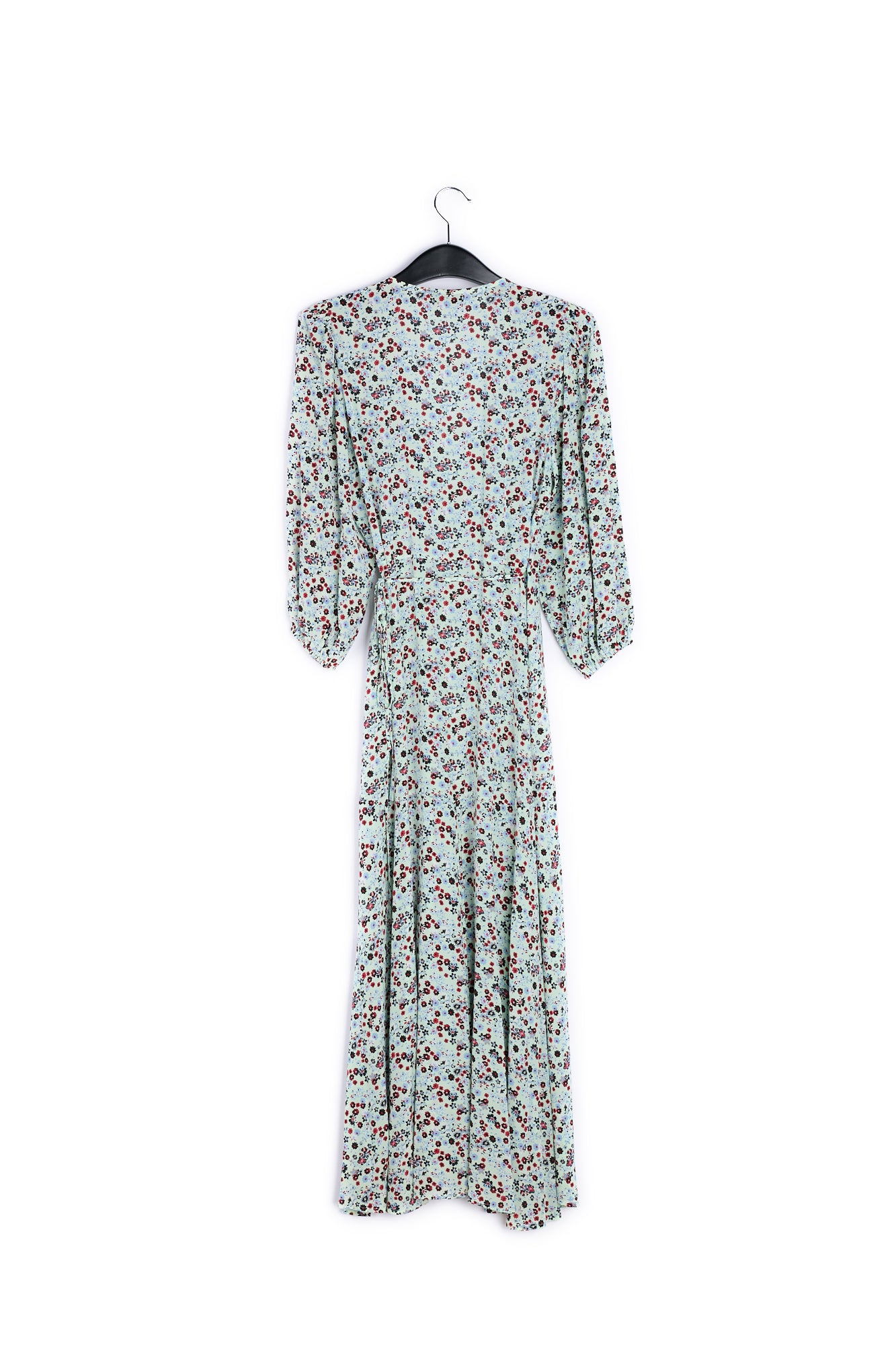 Mint green floral-print wrap maxi dress RE—SSENTIEL | Essentiel second hand