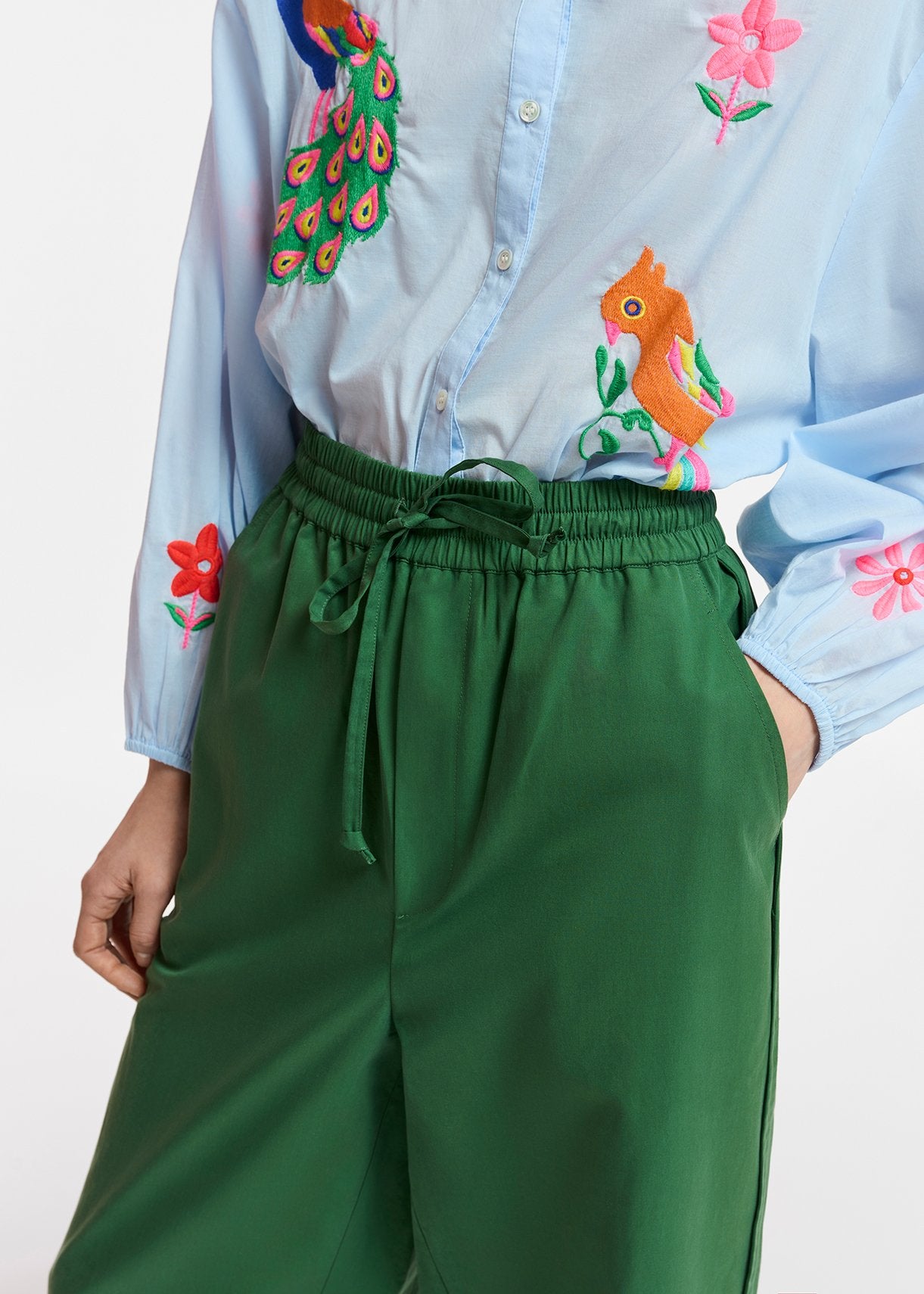 Dark green tapered-leg pants RE—SSENTIEL | Essentiel second hand