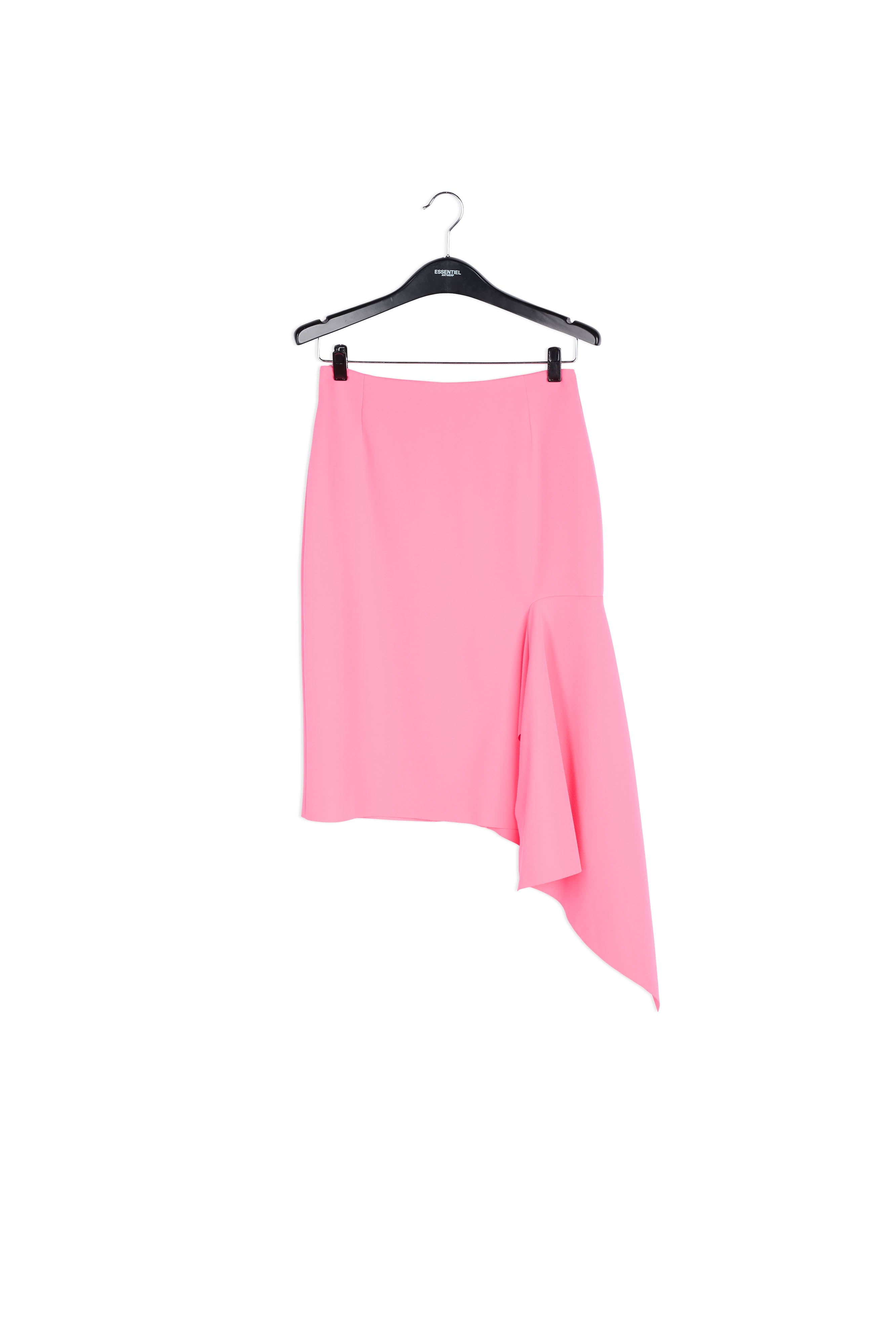 Jupe fourreau rose fluo avec drapé asymétrique RE—SSENTIEL | Essentiel second hand