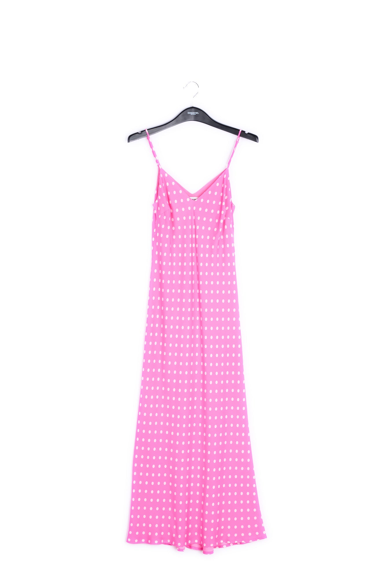 Neon pink polka dot slip dress RE—SSENTIEL | Essentiel second hand