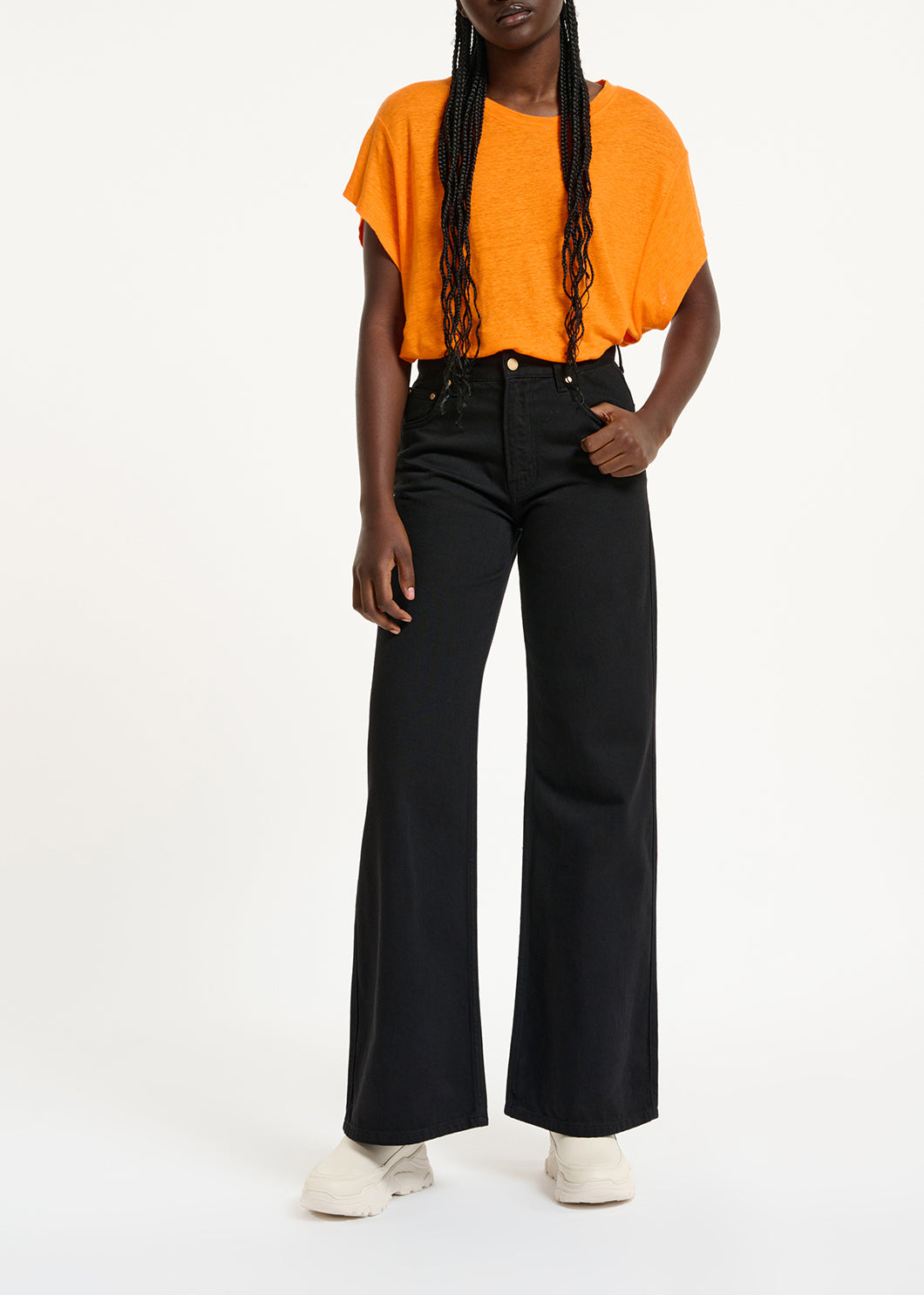 Black denim straight-leg jeans RE—SSENTIEL | Essentiel second hand