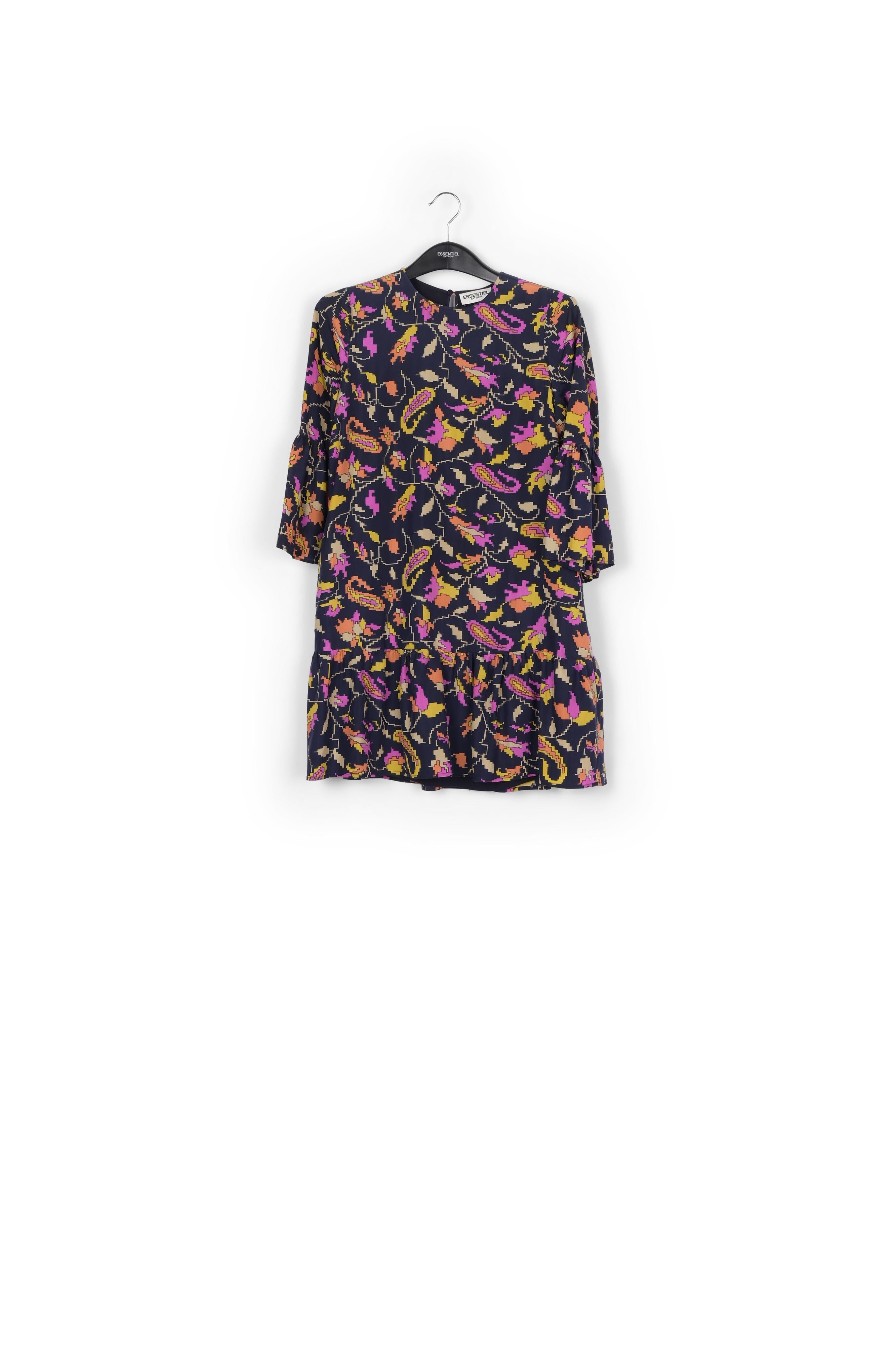 Blue silk floral mini dress RE—SSENTIEL | Essentiel second hand