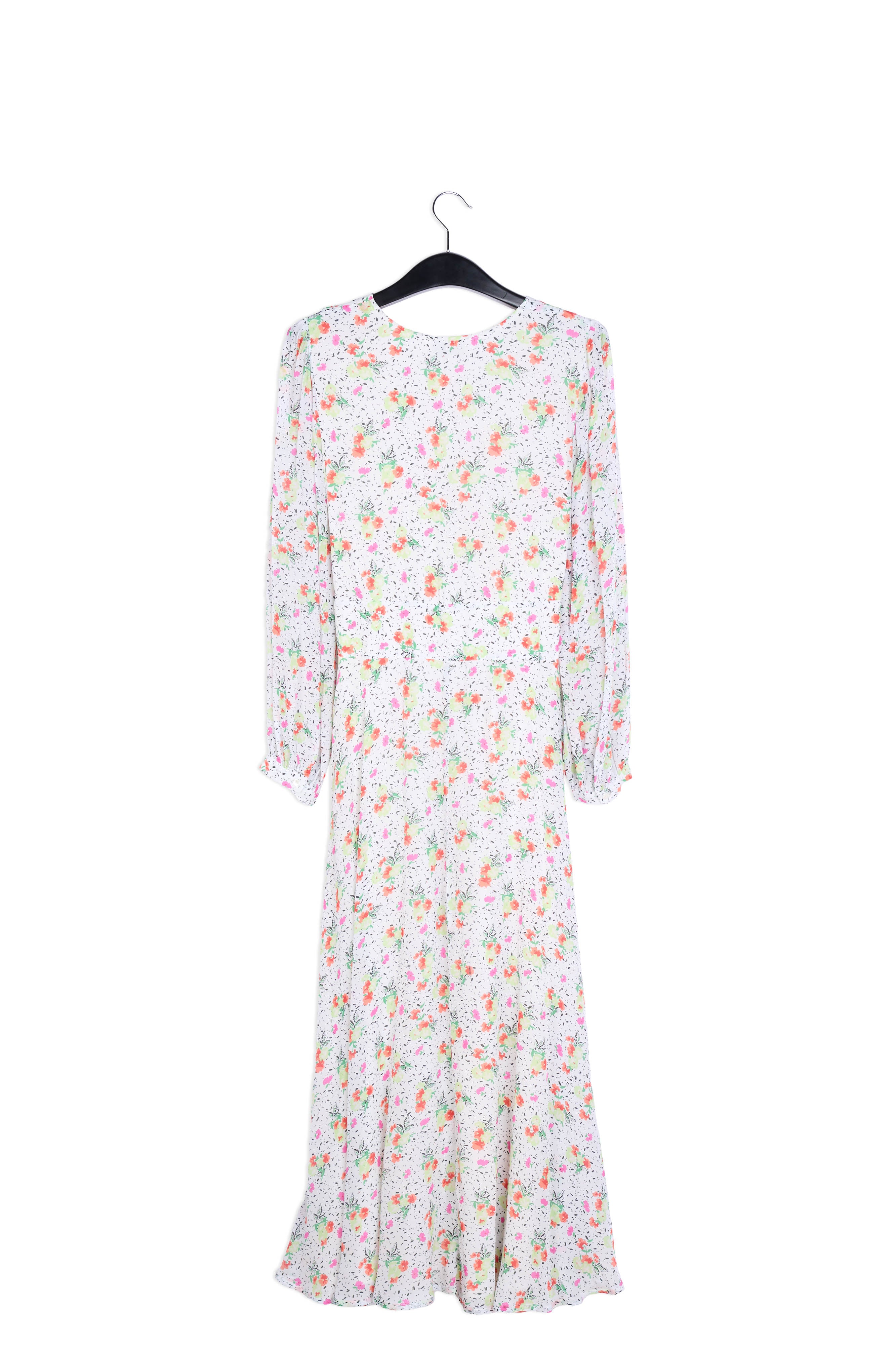 Off-white floral-print wrap maxi dress RE—SSENTIEL | Essentiel second hand