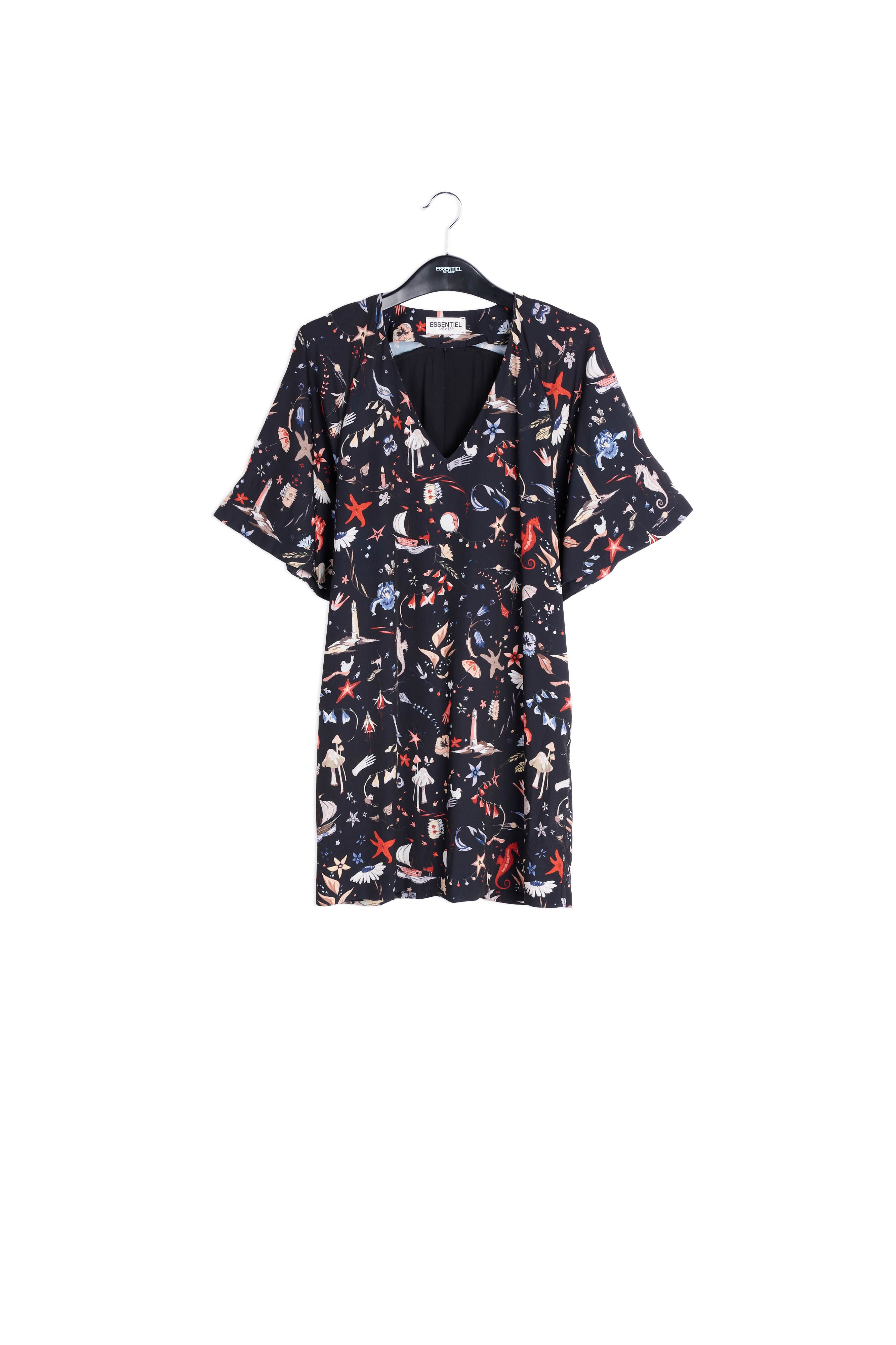 Black print dress  RE—SSENTIEL | Essentiel second hand