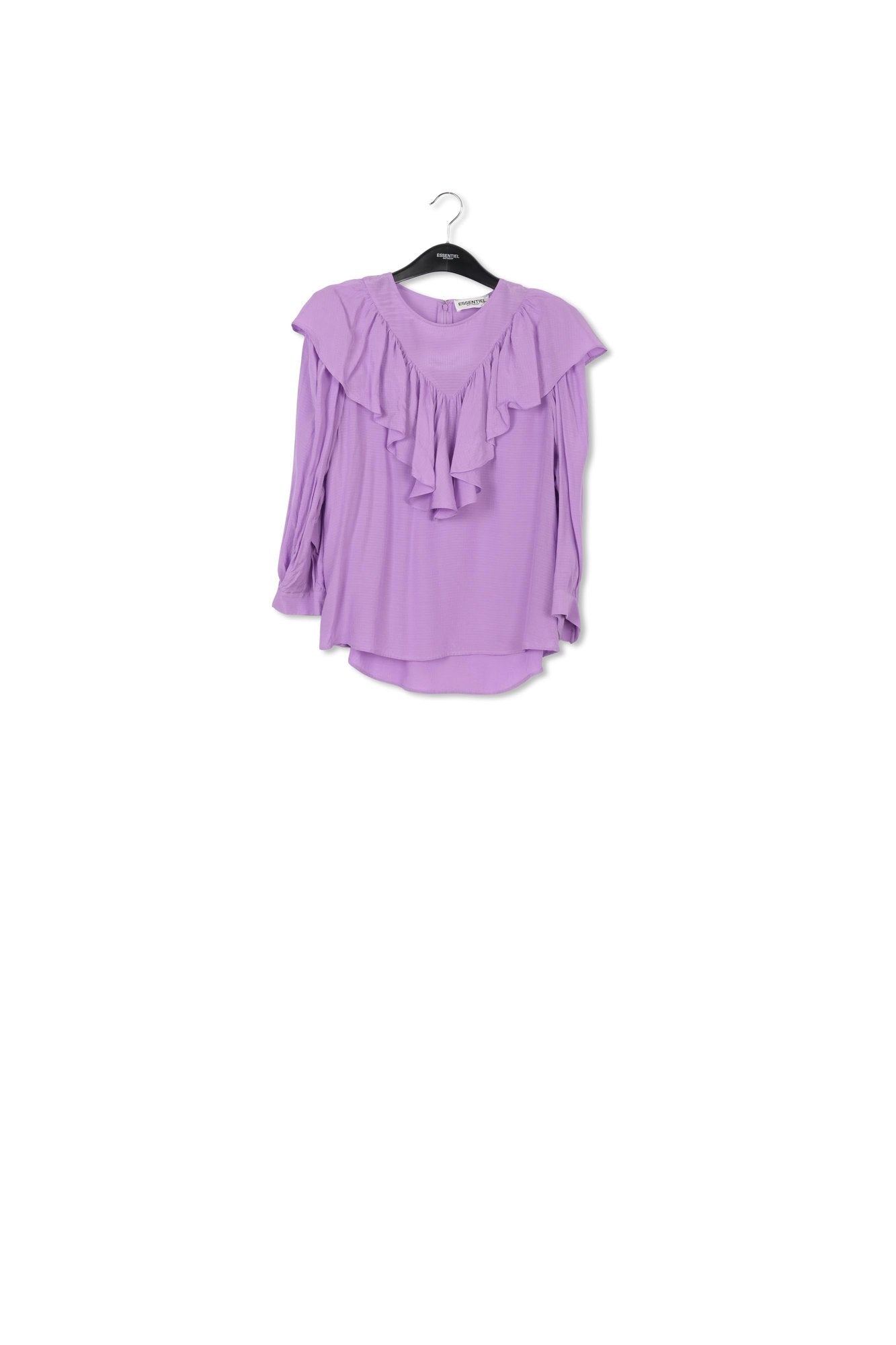 Lilac fluid loose-fit top with ruffles RE—SSENTIEL | Essentiel second hand