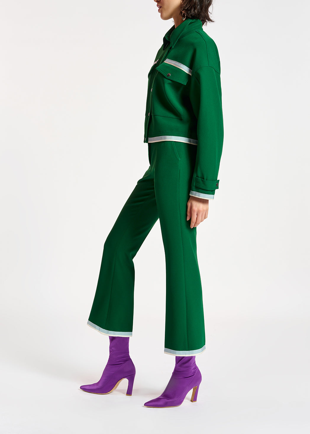Dark green flared-fit pants RE—SSENTIEL | Essentiel second hand