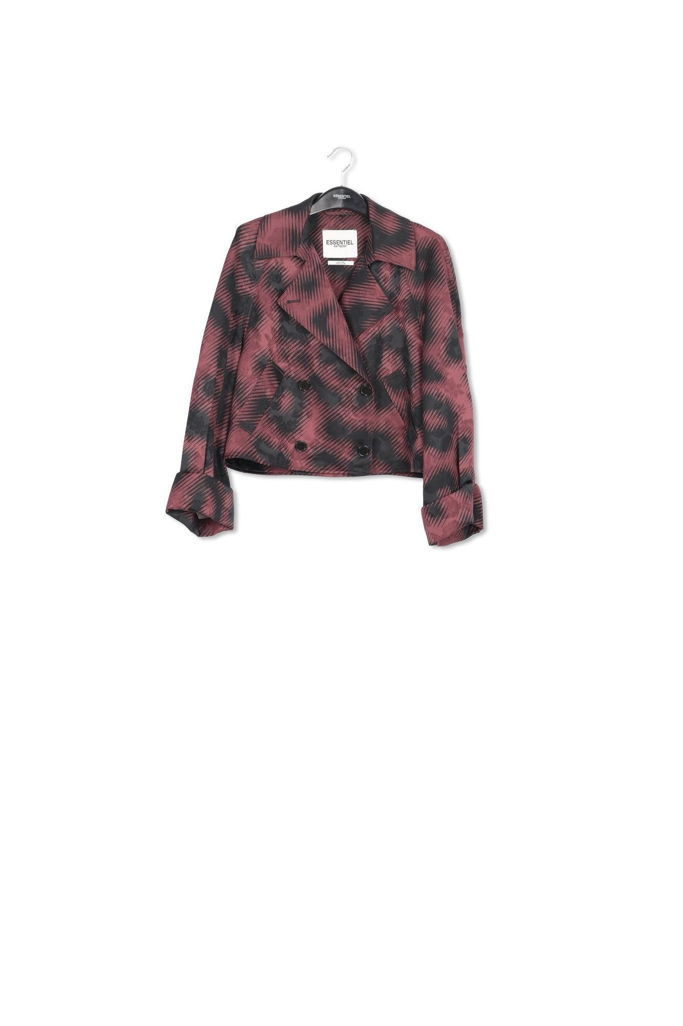 Brown jacquard jacket with leopard print RE—SSENTIEL | Essentiel second hand