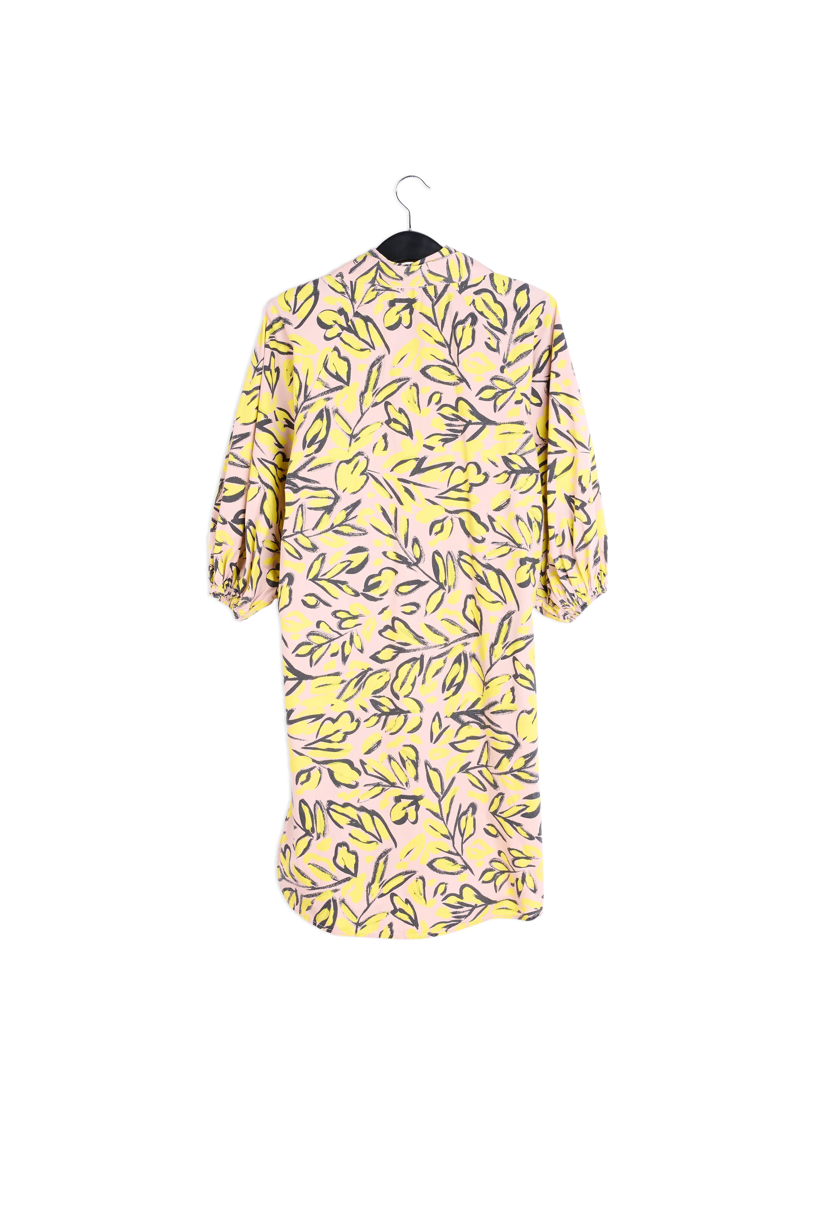Beige, yellow and black floral-print shirt dress RE—SSENTIEL | Essentiel second hand